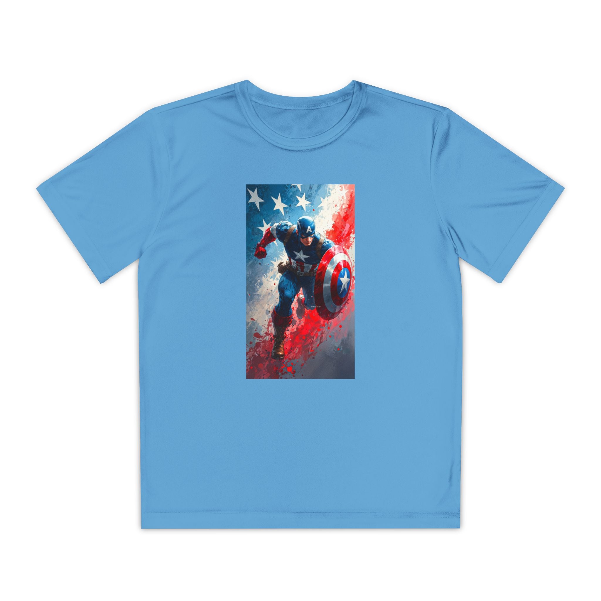 Captain America Superhero Marvel Patriotic, Kids Graphic T-Shirt, Boys Hero Top, Girls Comic Book Clothing, Birthday