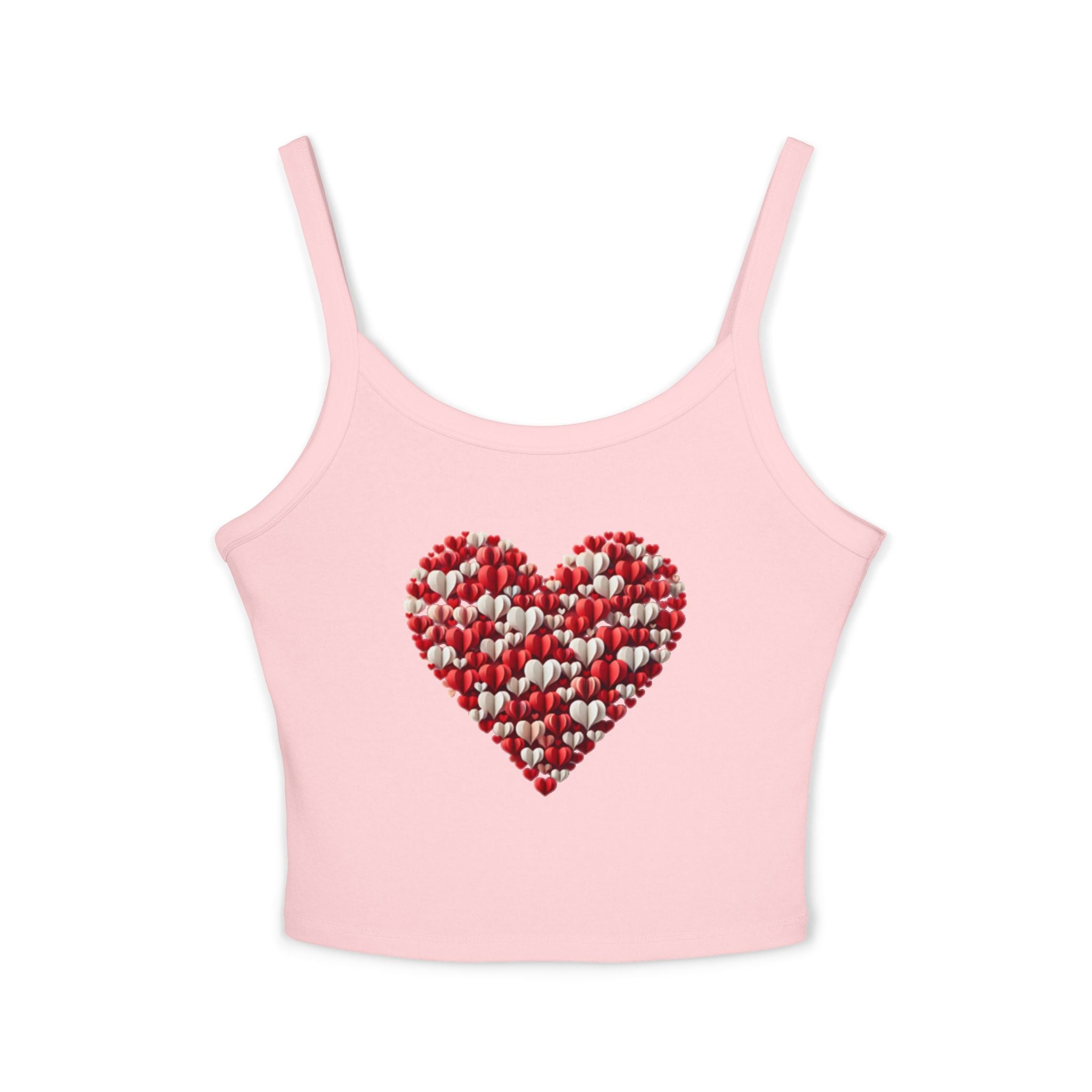 Heart Tank Top, Love Cami, Valentine's Day Shirt, Romantic Sleeveless Tee, Women's Summer Blouse, Cute Spaghetti Strap Tank