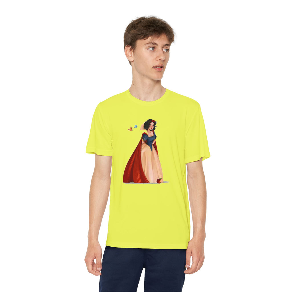 Snow White Youth T-Shirt Sports Graphic Tee, Cool Athletic Shirt for Kids, Perfect for Sports Events, Team Spirit