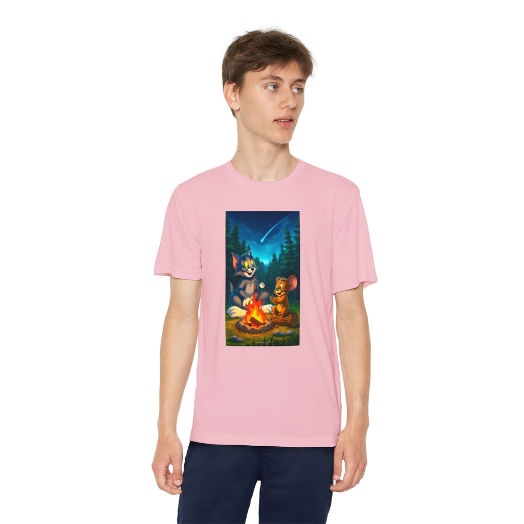 Youth Competitor Tee with Tom And Jerry design, Cartoon Graphic Kid's T-Shirt, Kids Tee, Children's Clothing, Funny Tee for Boys and Girls