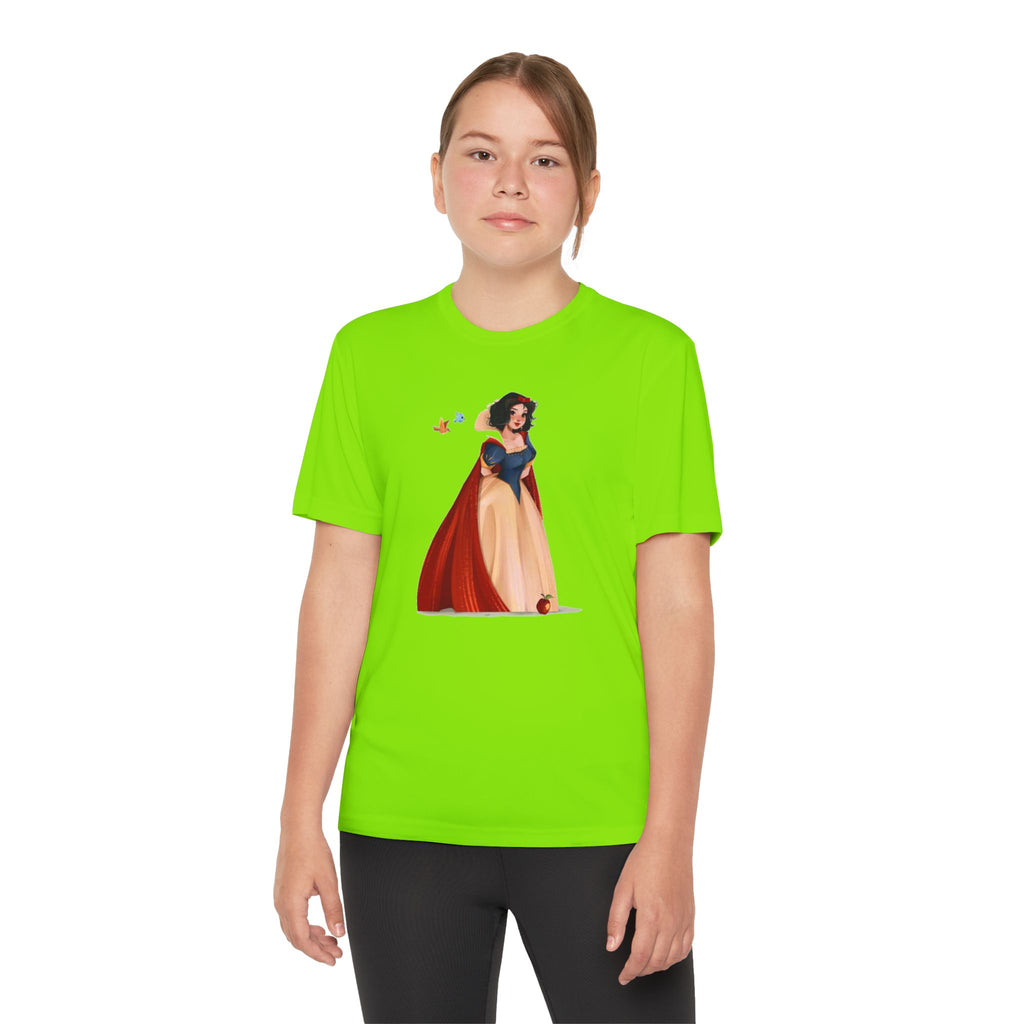 Snow White Youth T-Shirt Sports Graphic Tee, Cool Athletic Shirt for Kids, Perfect for Sports Events, Team Spirit