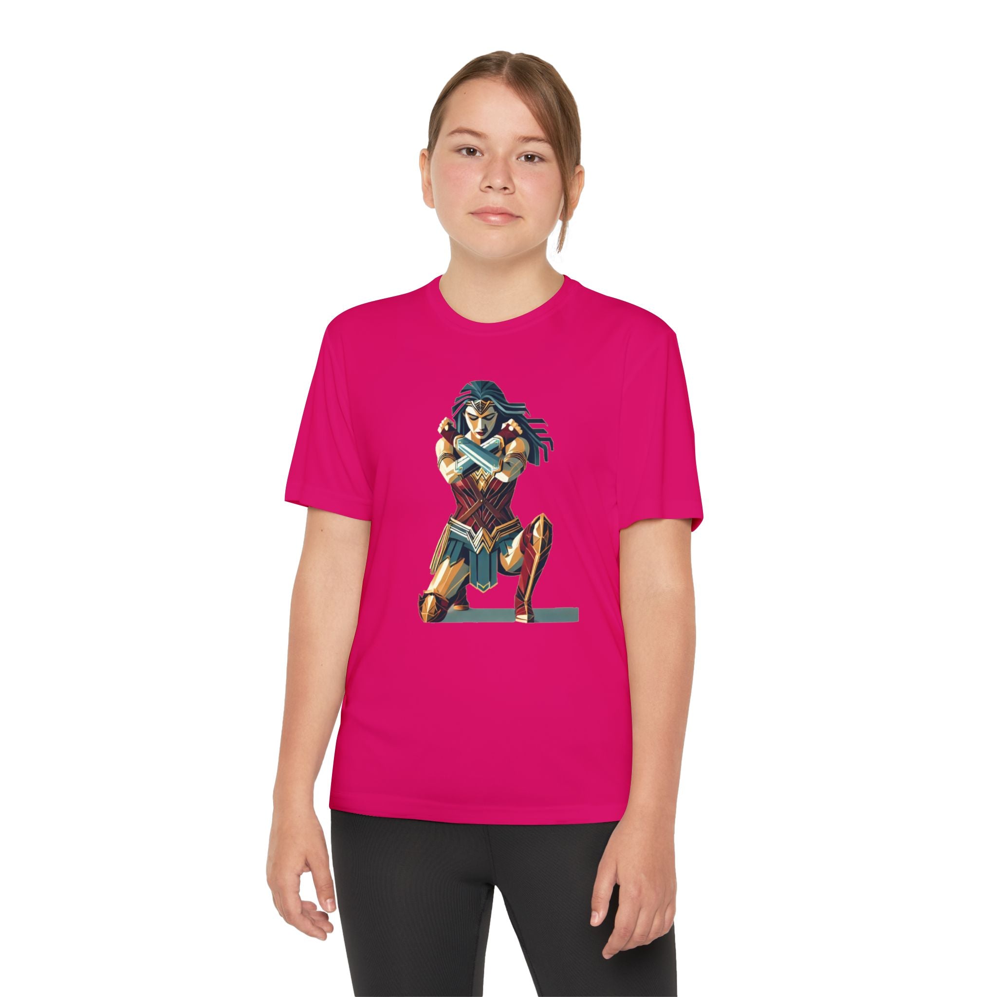 Wonder Woman Youth T-Shirt Sports Graphic Tee, Cool Athletic Shirt for Kids, Perfect for Sports Events, Team Spirit