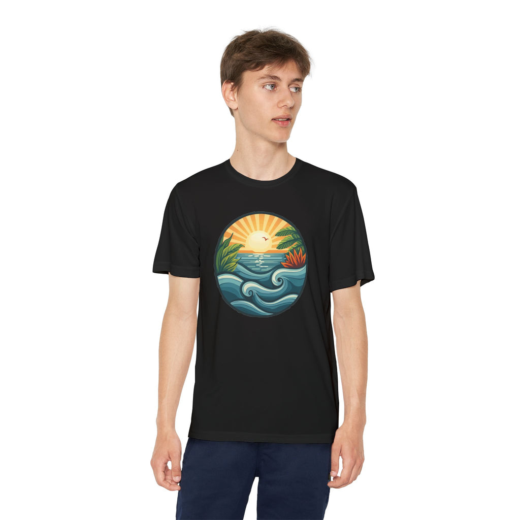 Beach Shirt Youth Competitor Tee, Kids Surf Tee, Summer Vacation Top, Ocean Lover T-Shirt, Coastal Clothing