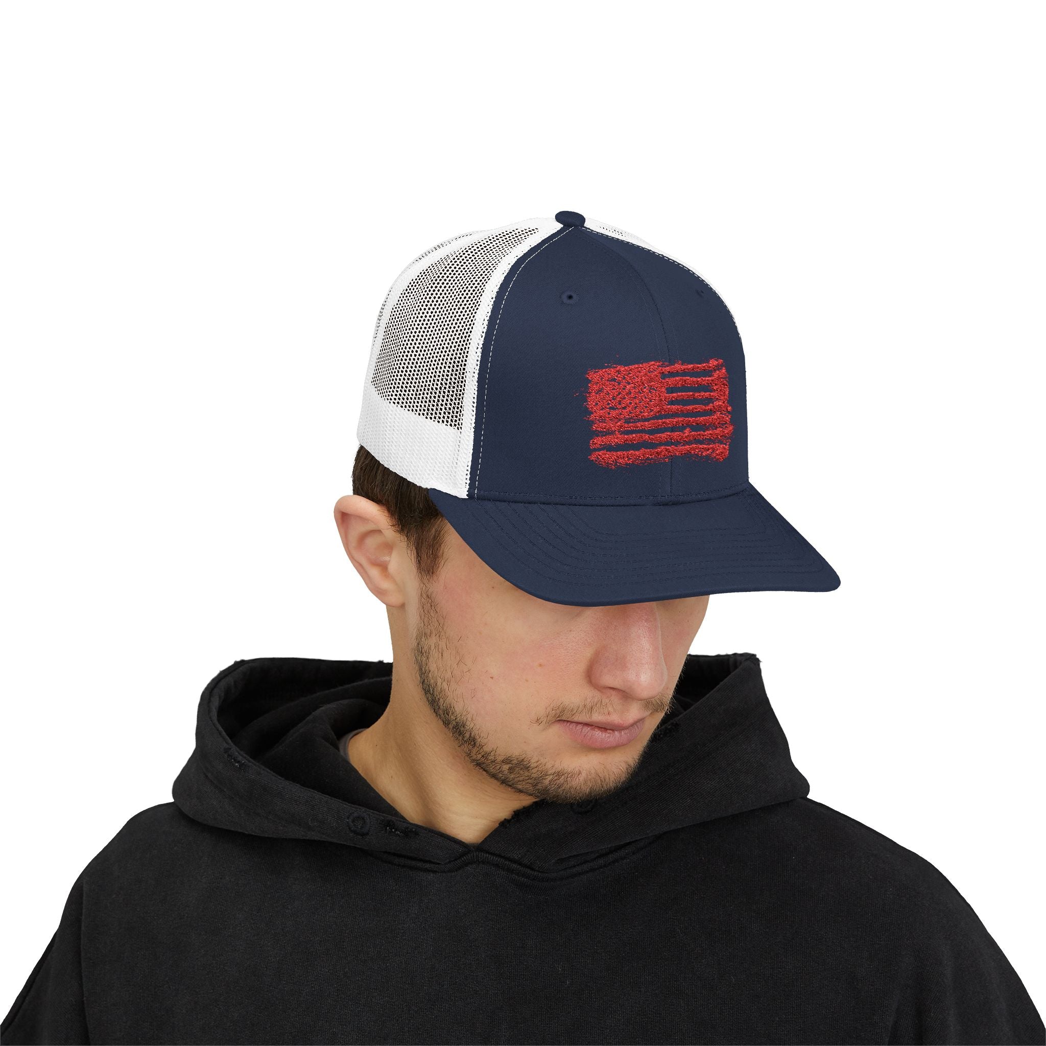 Patriotic Flag Snapback Trucker Cap, American Flag Hat, Outdoor Cap, Casual Wear, Gift for Dad, 4th of July Apparel