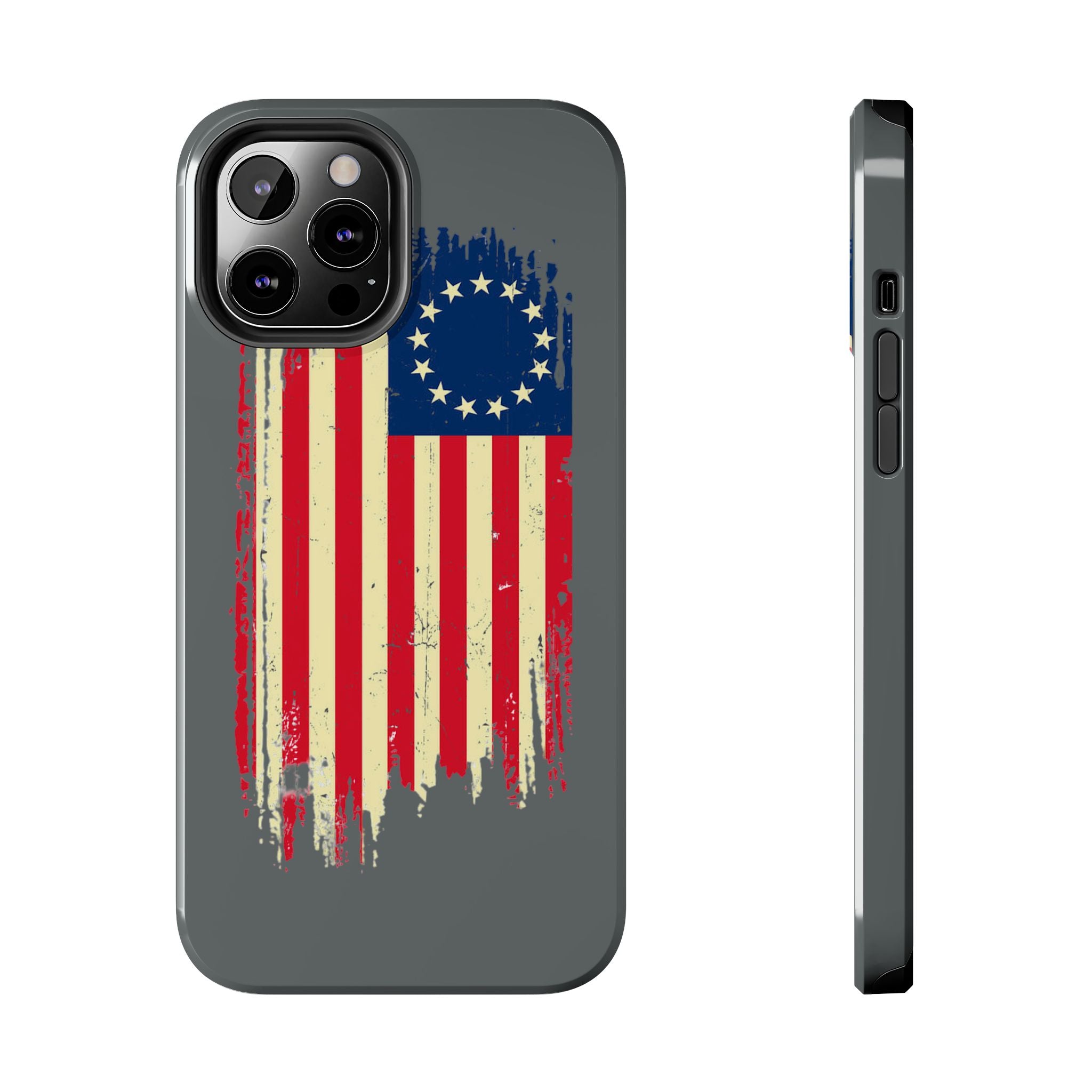 Patriotic Phone Cases with Vintage Flag Design, Tough Case for Independence Day, Memorial Day, 4th of July, Gift for Veterans, USA Pride