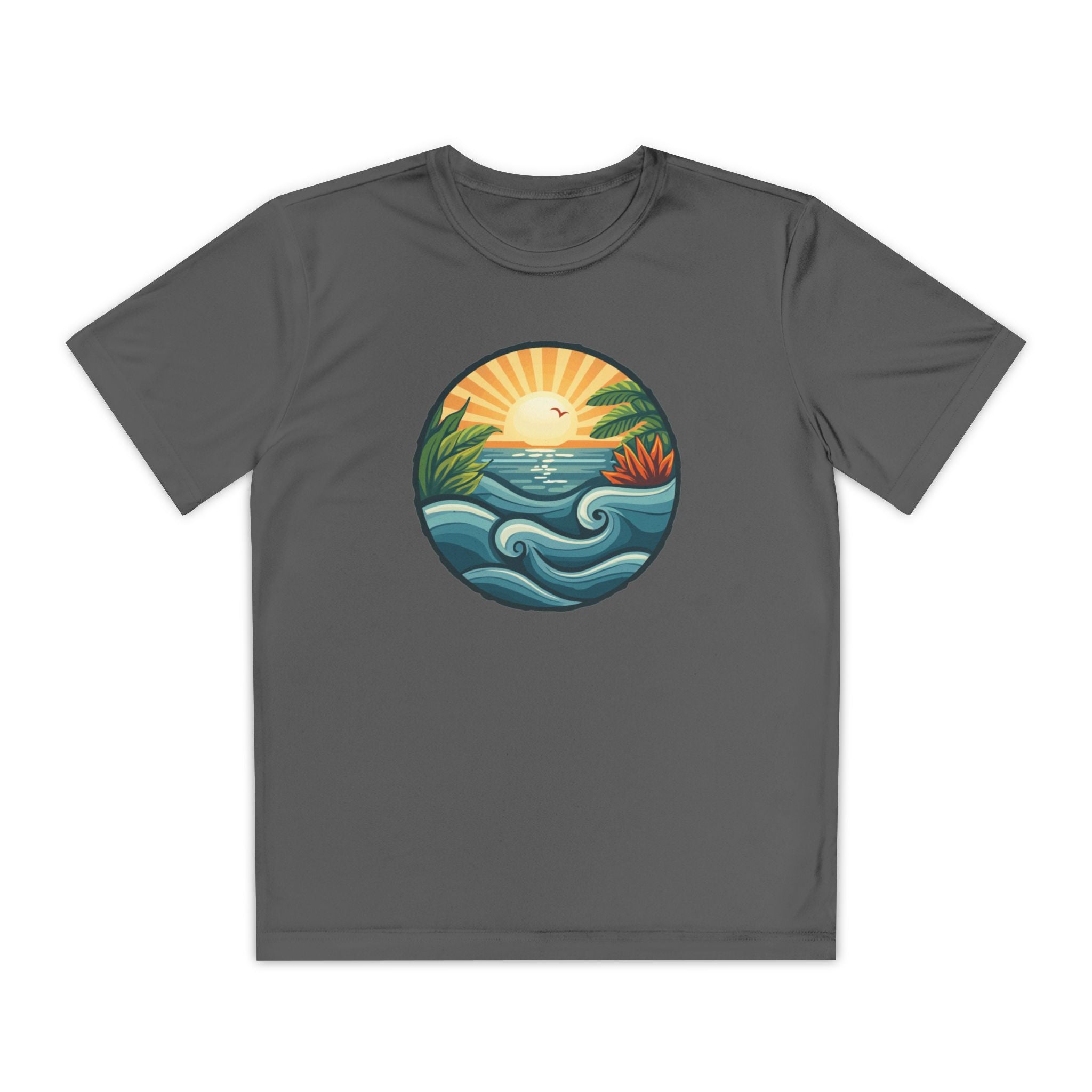 Beach Shirt Youth Competitor Tee, Kids Surf Tee, Summer Vacation Top, Ocean Lover T-Shirt, Coastal Clothing
