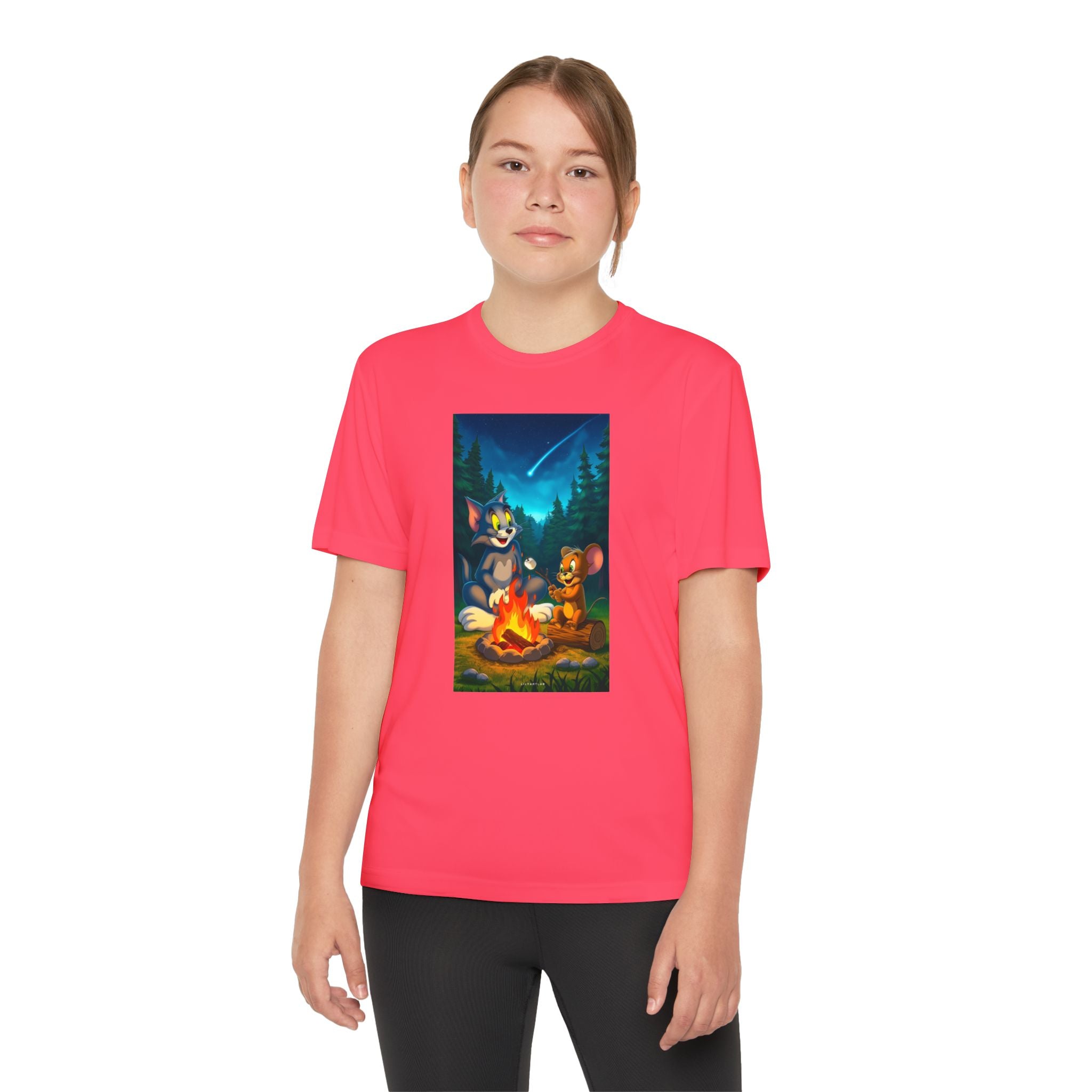Youth Competitor Tee with Tom And Jerry design, Cartoon Graphic Kid's T-Shirt, Kids Tee, Children's Clothing, Funny Tee for Boys and Girls