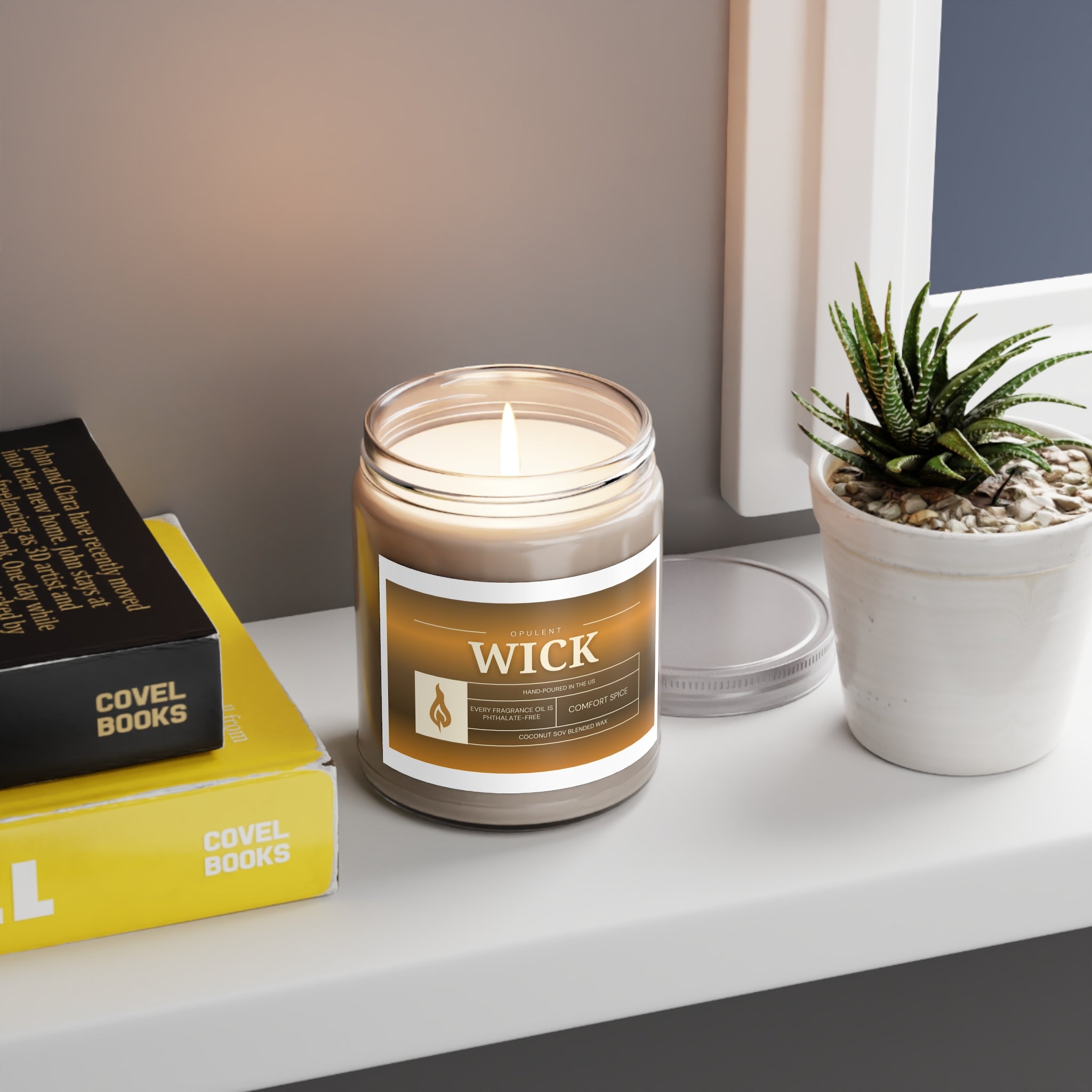 Soy Candles, OPULENT Wick, Hand-poured in the US, White Lid, 9oz, Aromatherapy, Relaxation, Home Decor, Gift, Scented Candles