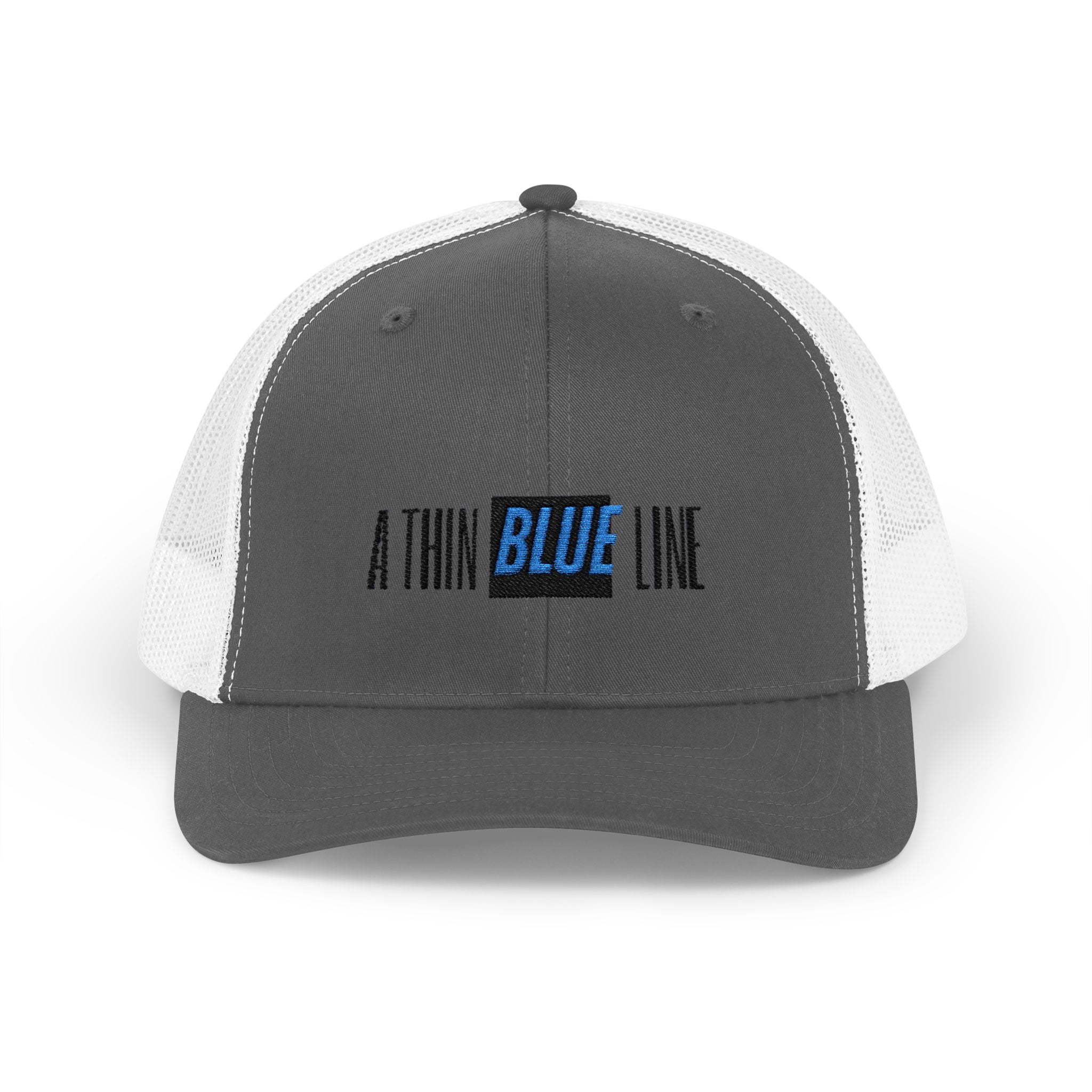 Back The Blue Snapback Trucker Cap with Thin Red Line Design, Ideal for First Responders, Supportive Gifts, Memorials, Everyday Wear