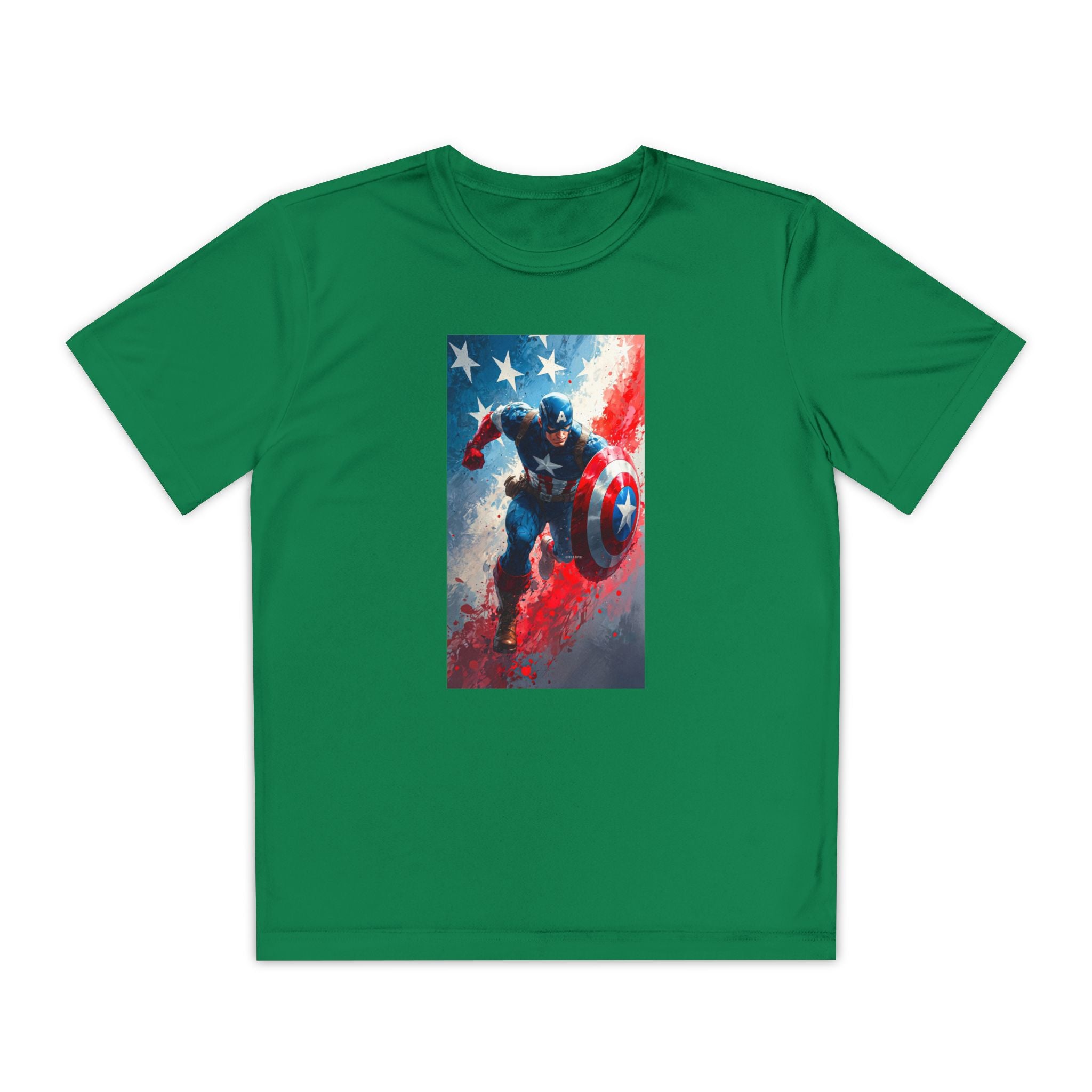 Captain America Superhero Marvel Patriotic, Kids Graphic T-Shirt, Boys Hero Top, Girls Comic Book Clothing, Birthday