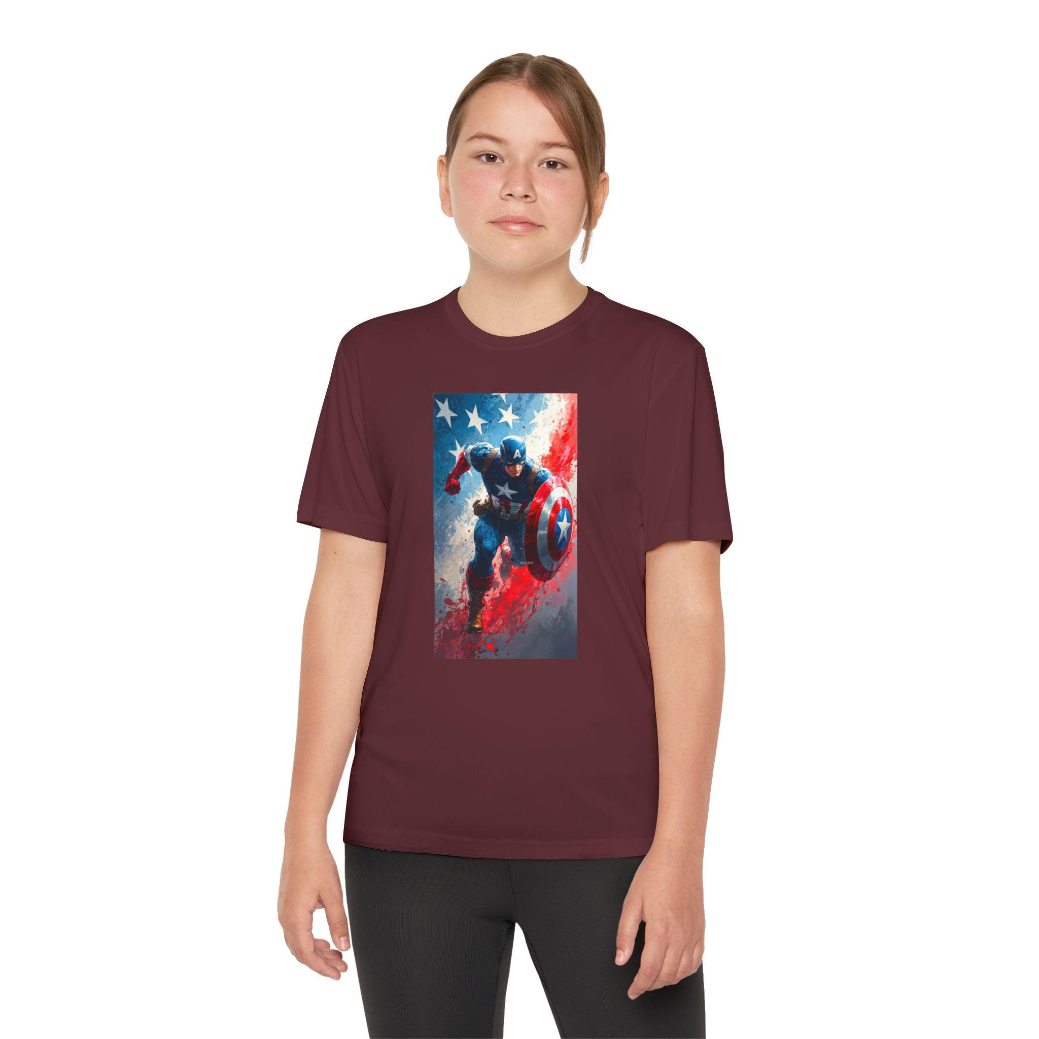 Captain America Superhero Marvel Patriotic, Kids Graphic T-Shirt, Boys Hero Top, Girls Comic Book Clothing, Birthday