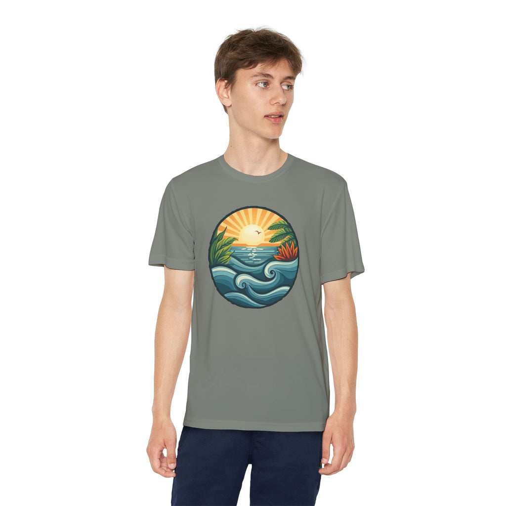 Beach Shirt Youth Competitor Tee, Kids Surf Tee, Summer Vacation Top, Ocean Lover T-Shirt, Coastal Clothing