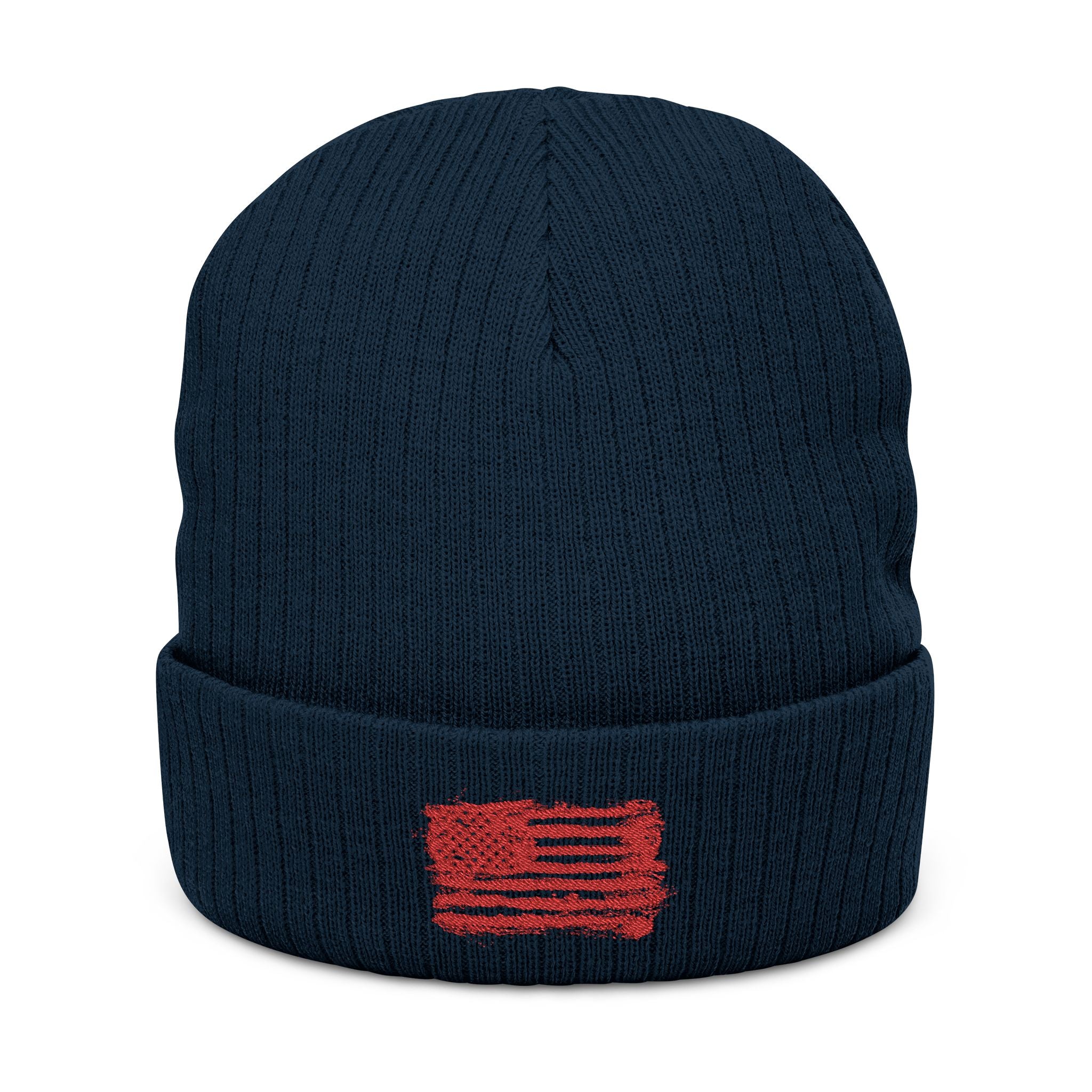 Stylish Embroidered Beanie with Patriotic Flag Design | Winter Hat, Cozy Headwear, Gifts for Him, Outdoor Apparel, Fashionable Knitwear