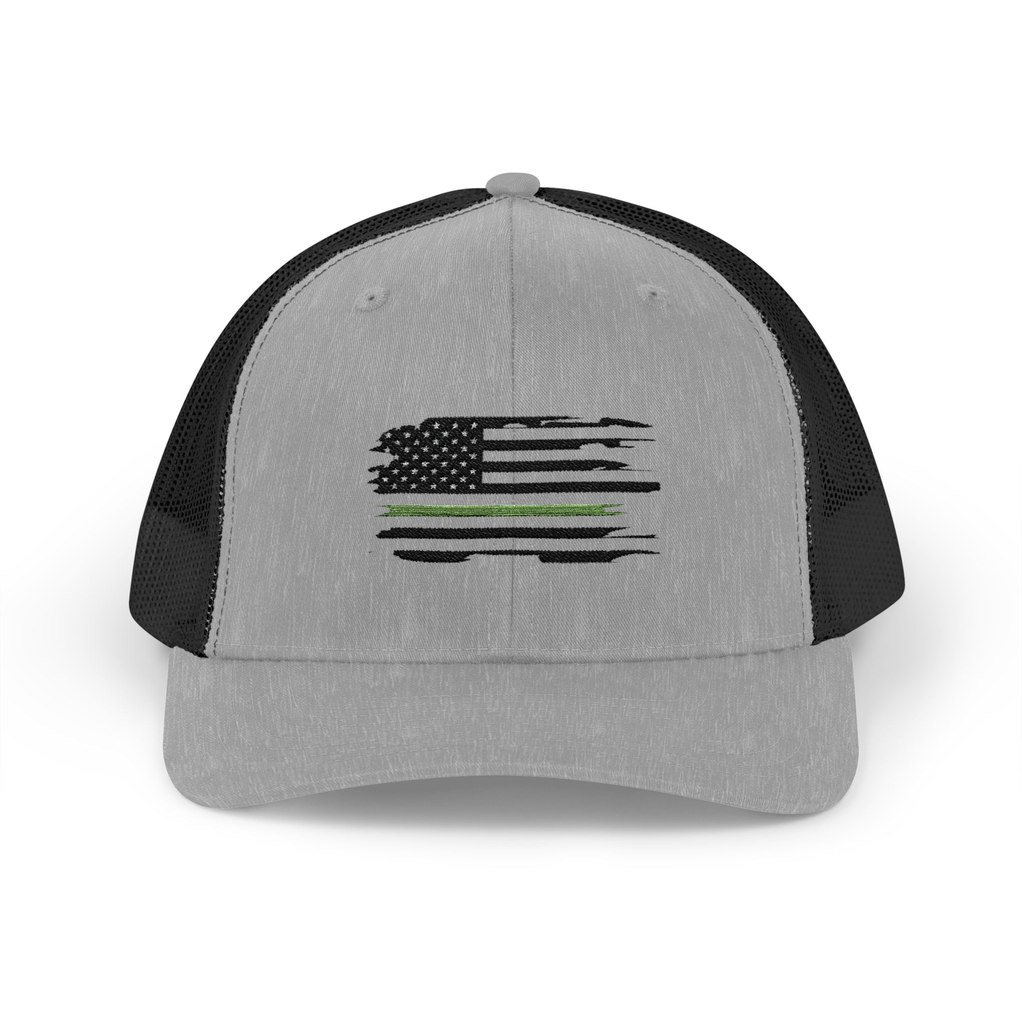 Thin Green Line  Military Patriotic Snapback Trucker Cap Design, Ideal for Military, Everyday Wear