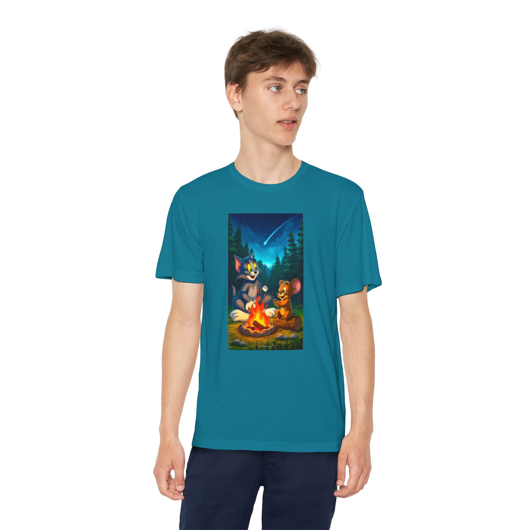 Youth Competitor Tee with Tom And Jerry design, Cartoon Graphic Kid's T-Shirt, Kids Tee, Children's Clothing, Funny Tee for Boys and Girls