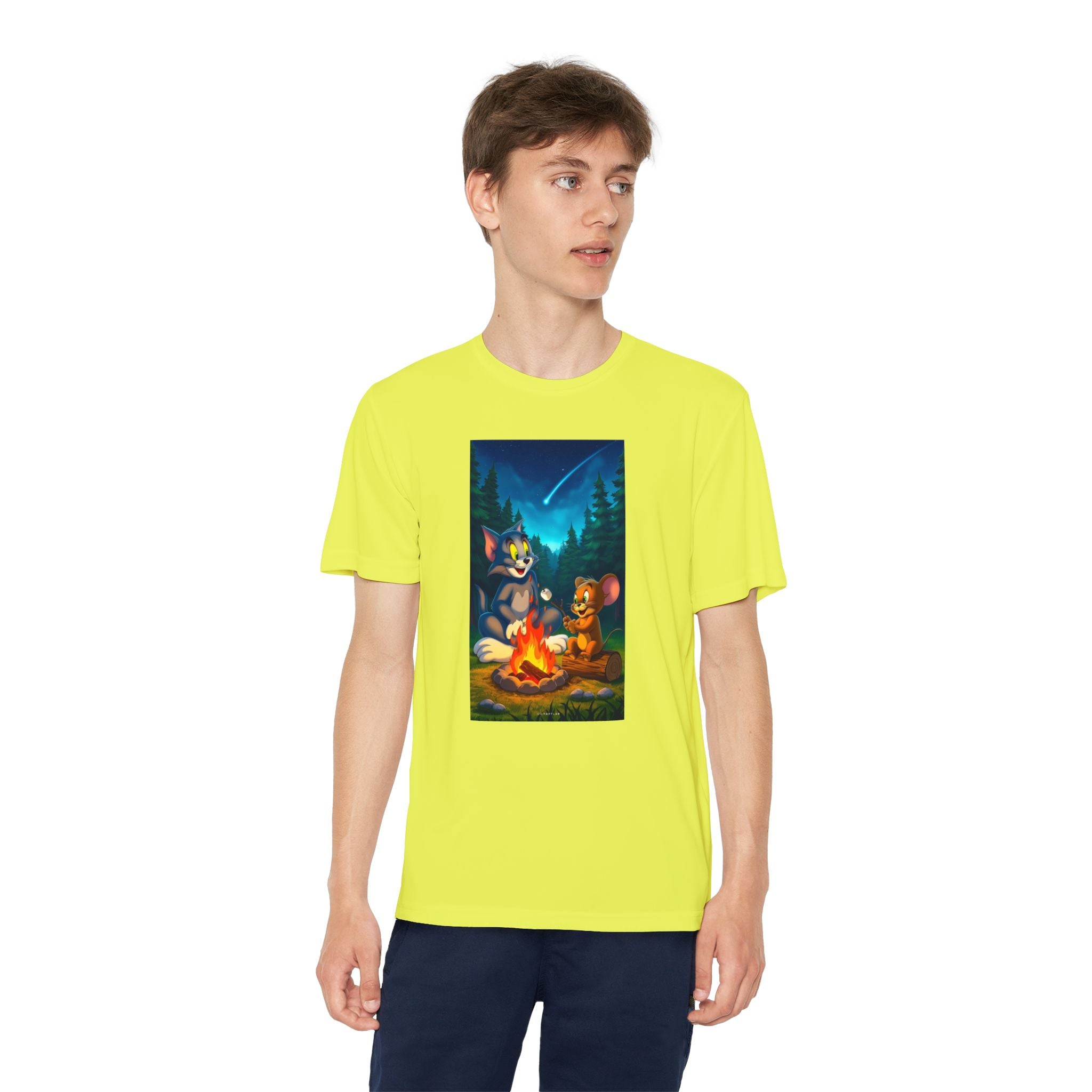 Youth Competitor Tee with Tom And Jerry design, Cartoon Graphic Kid's T-Shirt, Kids Tee, Children's Clothing, Funny Tee for Boys and Girls
