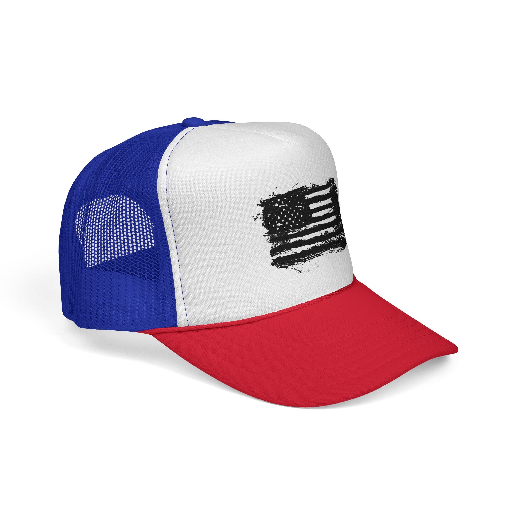 Patriotic Trucker Cap with American Flag Design, USA Hat, Summer Fashion, Outdoors Gear, Gift for Veterans, BBQ, 4th of July