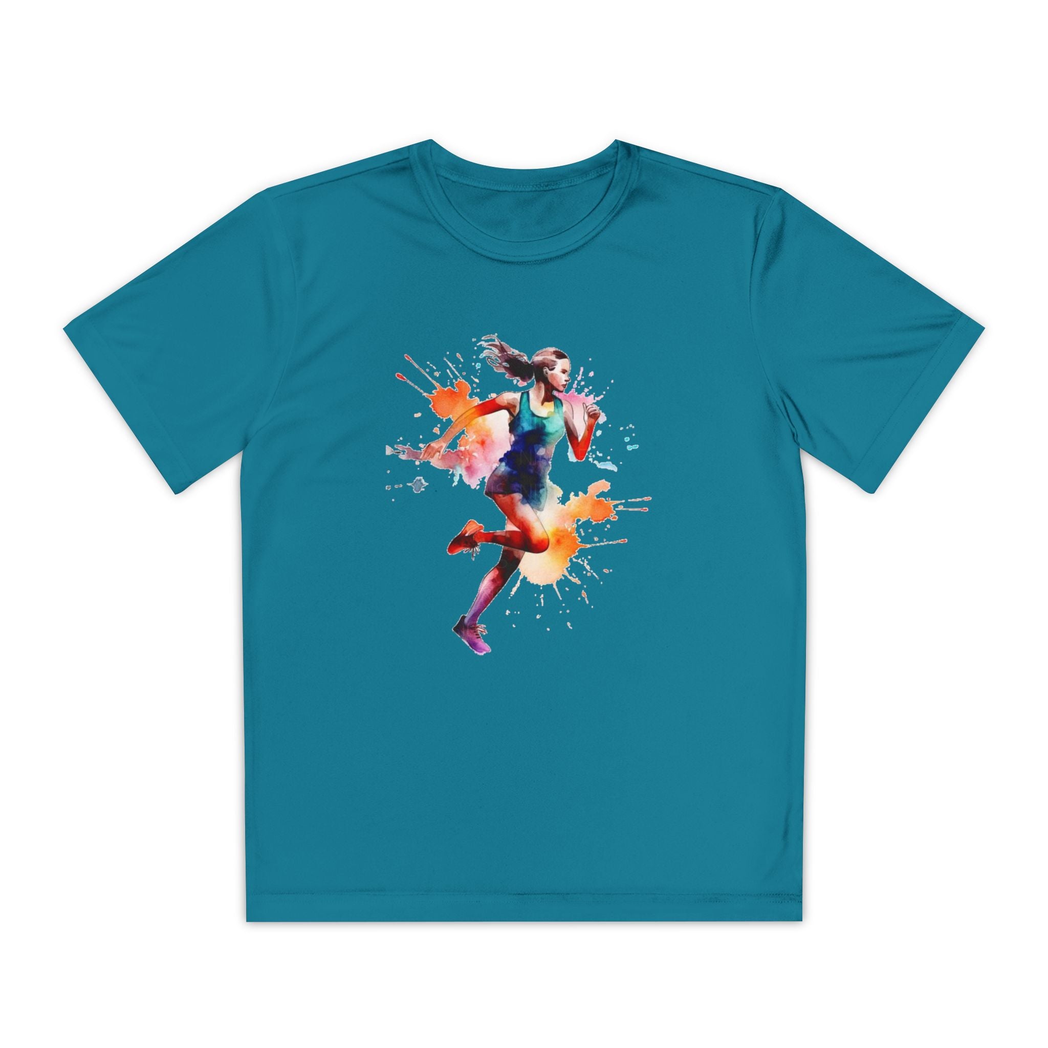 Running Youth T-Shirt Sports Graphic Tee, Cool Athletic Shirt for Kids, Perfect for Sports Events, Team Spirit
