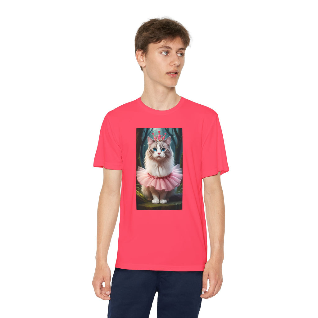 Graphic Tee, Cute Cartoon Kitten, Kids Animal Lover Shirt, Kitty Princess Design, Youth Tee for Girls and Boys, Funny Cat Shirt, Gift for