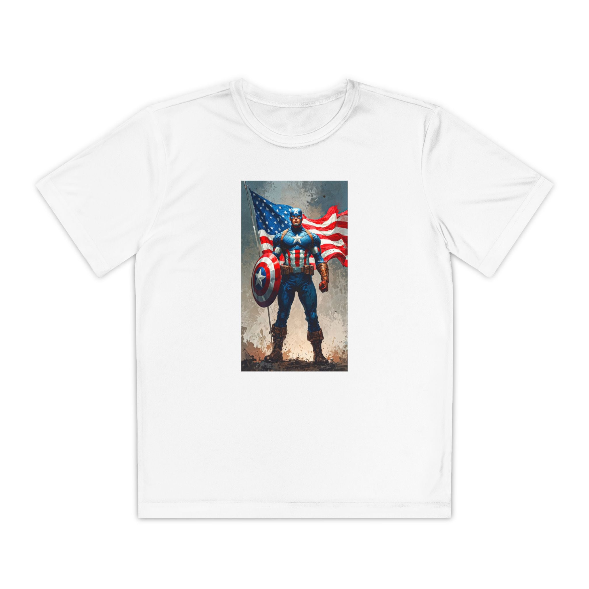 Captain America Superhero Marvel Patriotic, Kids Graphic T-Shirt, Boys Hero Top, Girls Comic Book Clothing, Birthday