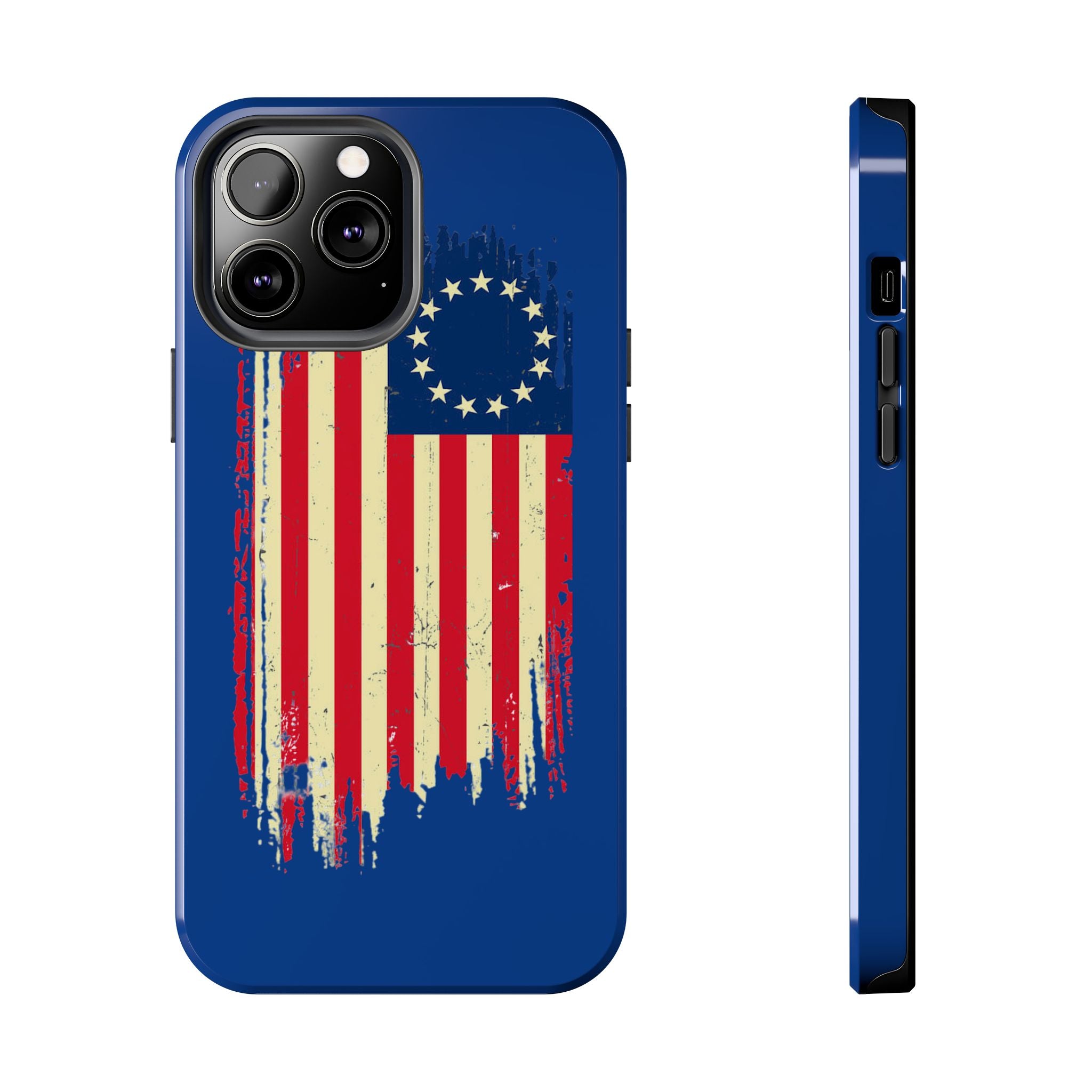 Patriotic Phone Cases with Vintage Flag Design, Tough Case for Independence Day, Memorial Day, 4th of July, Gift for Veterans, USA Pride