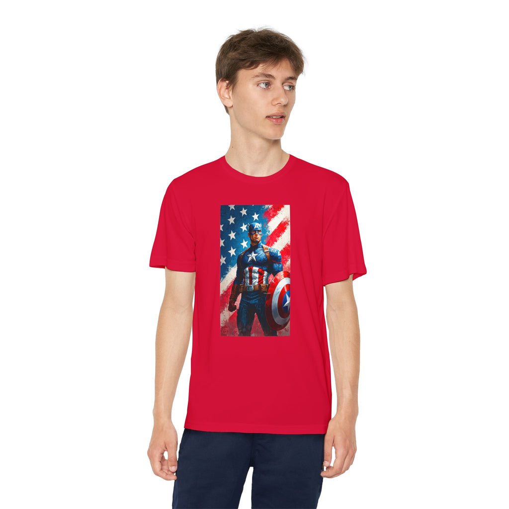 Captain America Superhero Marvel Patriotic, Kids Graphic T-Shirt, Boys Hero Top, Girls Comic Book Clothing, Birthday
