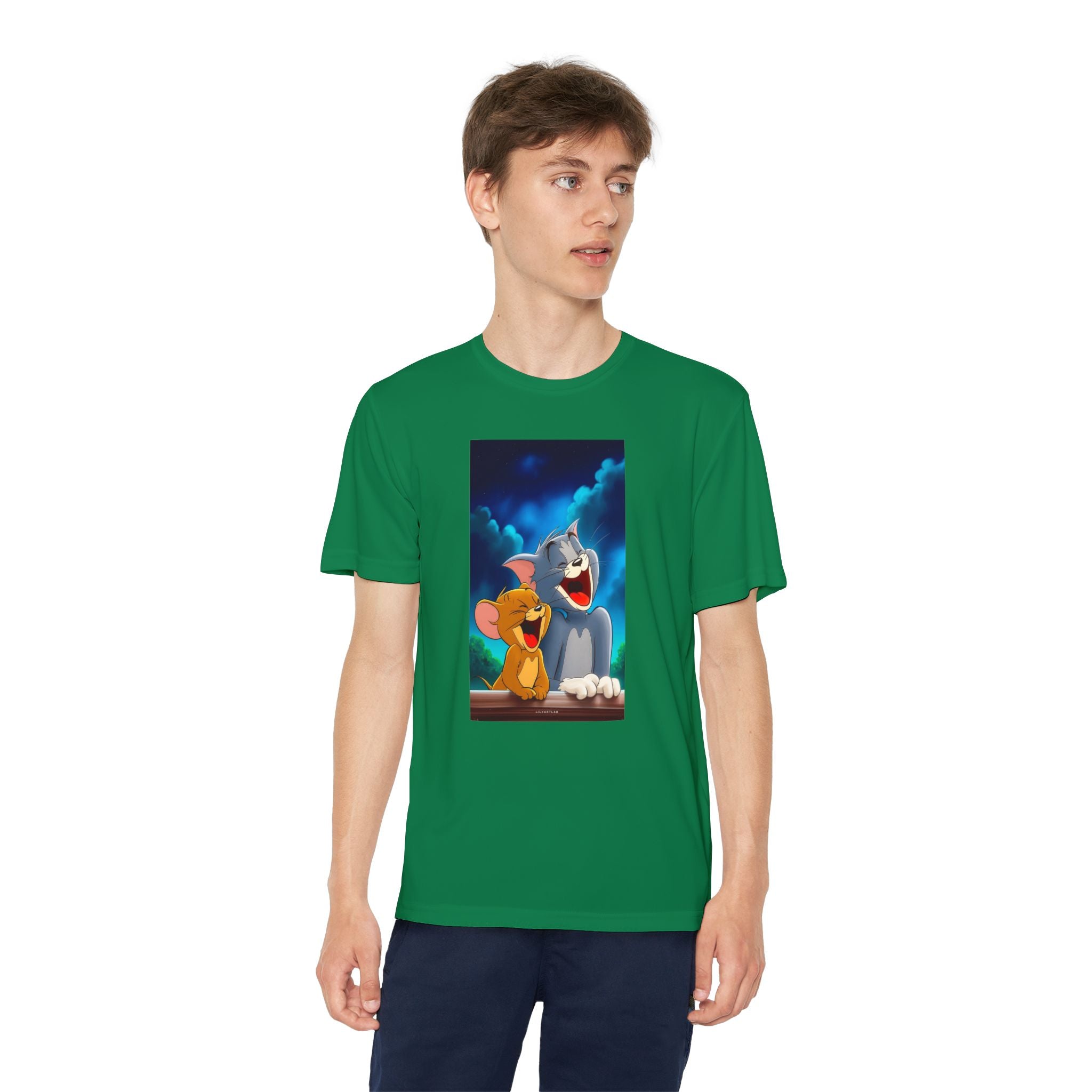 Youth Competitor Tee with Tom And Jerry design, Cartoon Graphic Kid's T-Shirt, Kids Tee, Children's Clothing, Funny Tee for Boys and Girls