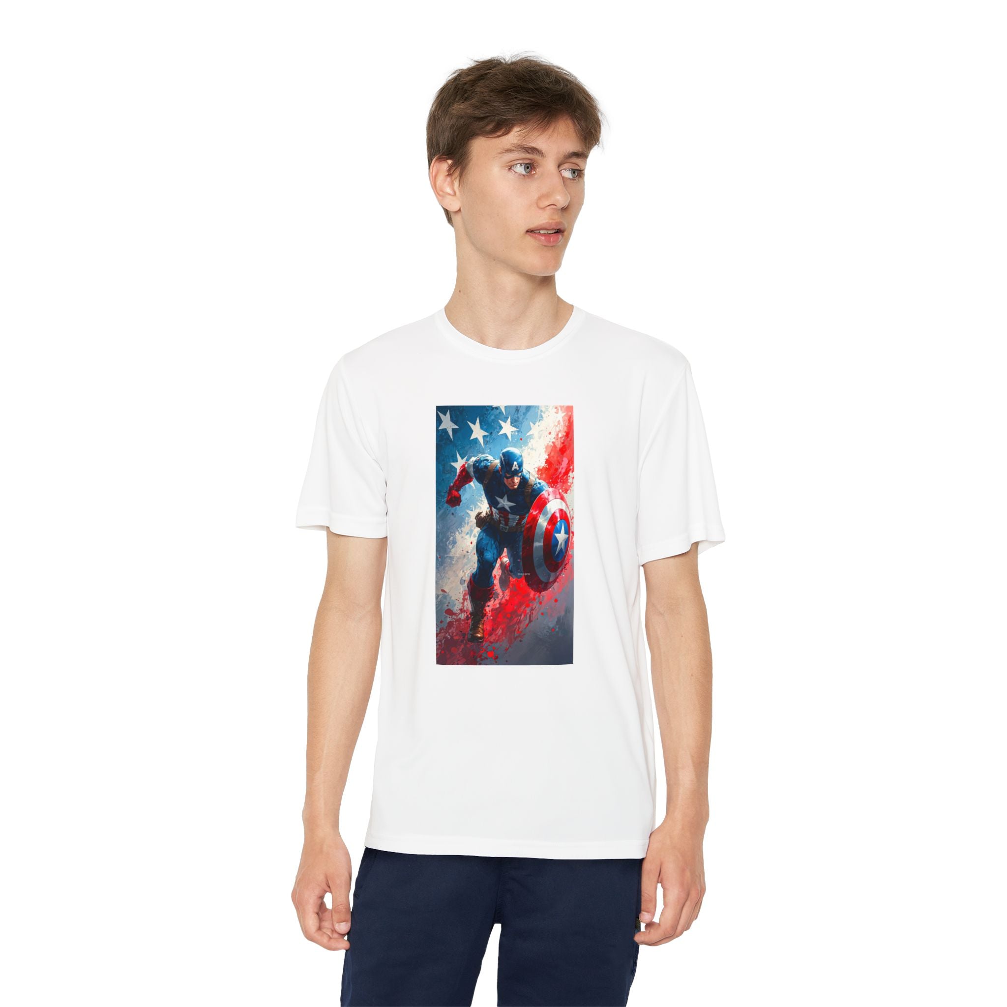 Captain America Superhero Marvel Patriotic, Kids Graphic T-Shirt, Boys Hero Top, Girls Comic Book Clothing, Birthday