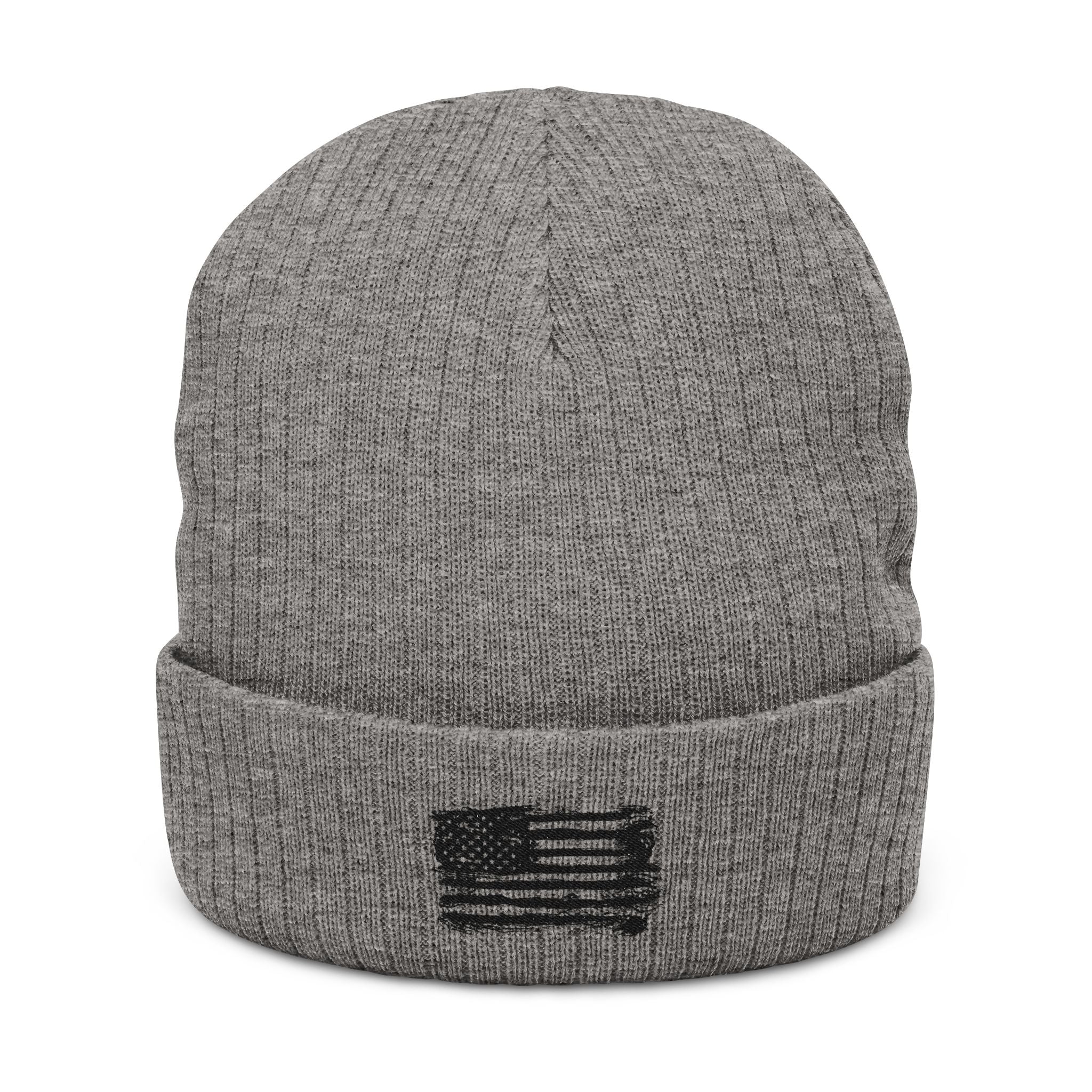 Stylish Embroidered Beanie with  Patriotic Flag Design | Winter Hat, Cozy Headwear, Gifts for Him, Outdoor Apparel, Fashionable Knitwear