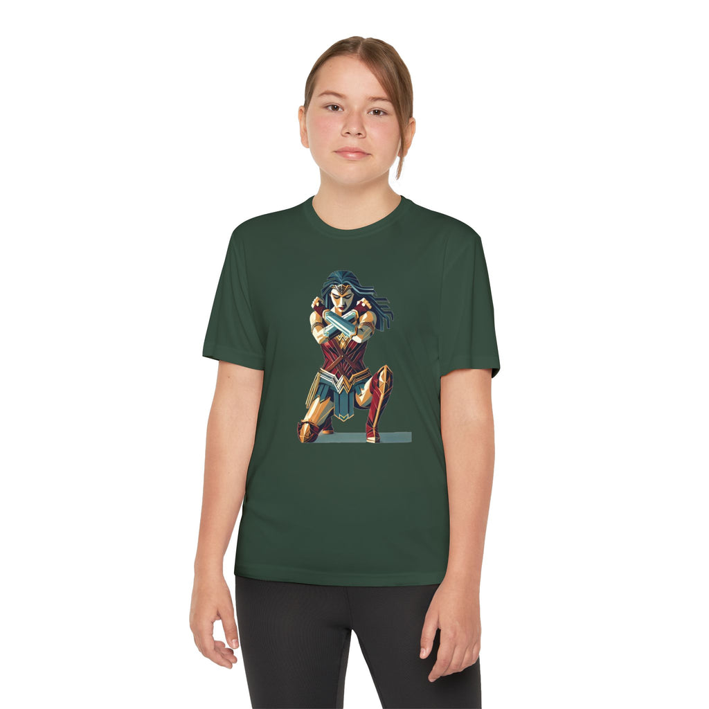 Wonder Woman Youth T-Shirt Sports Graphic Tee, Cool Athletic Shirt for Kids, Perfect for Sports Events, Team Spirit