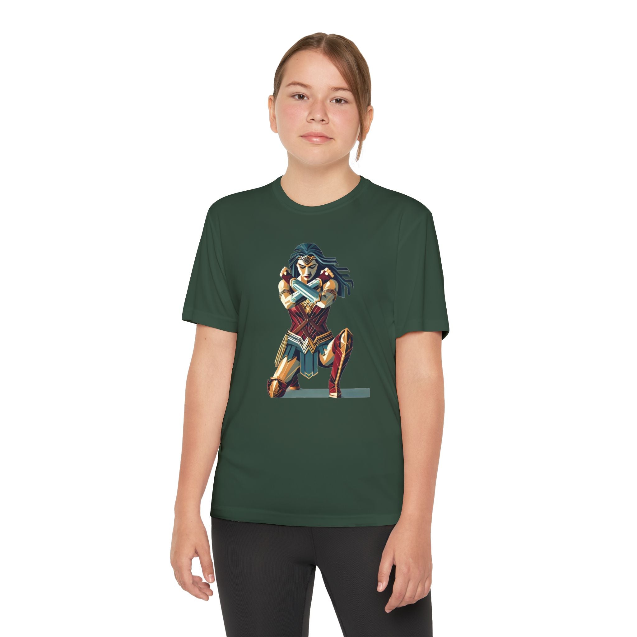 Wonder Woman Youth T-Shirt Sports Graphic Tee, Cool Athletic Shirt for Kids, Perfect for Sports Events, Team Spirit