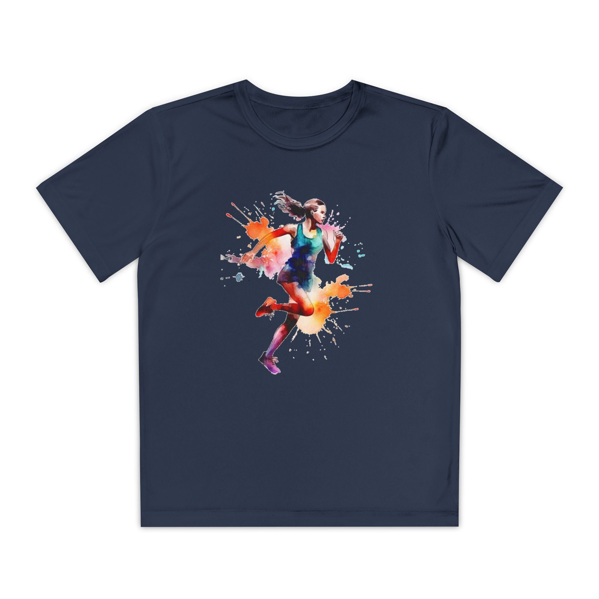 Running Youth T-Shirt Sports Graphic Tee, Cool Athletic Shirt for Kids, Perfect for Sports Events, Team Spirit