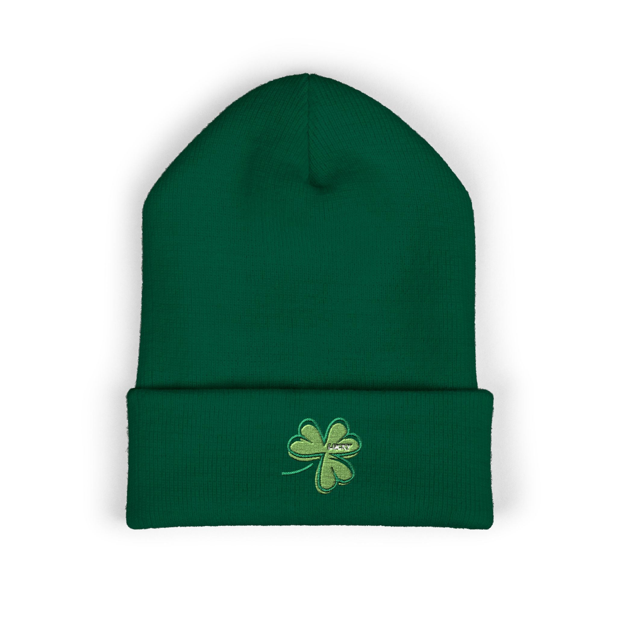 St. Patrick's Day 4-Leaf Clover Embroidered Beanie