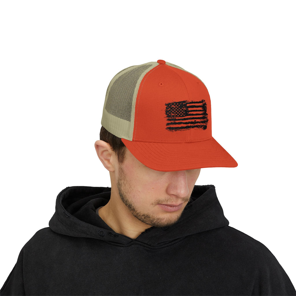 Patriotic Flag Snapback Trucker Cap, American Flag Hat, Outdoor Cap, Casual Wear, Gift for Dad, 4th of July Apparel