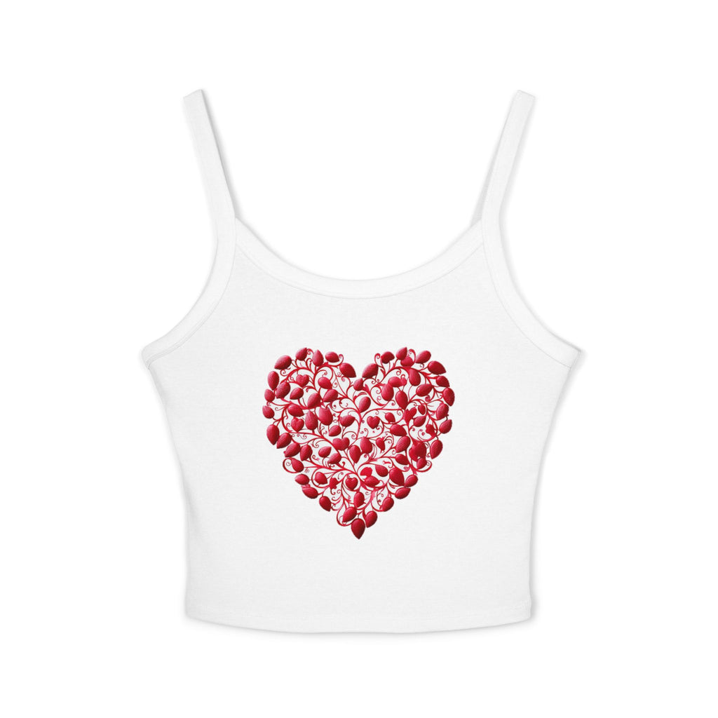 Heart Tank Top, Love Cami, Valentine's Day Shirt, Romantic Sleeveless Tee, Women's Summer Blouse, Cute Spaghetti Strap Tank