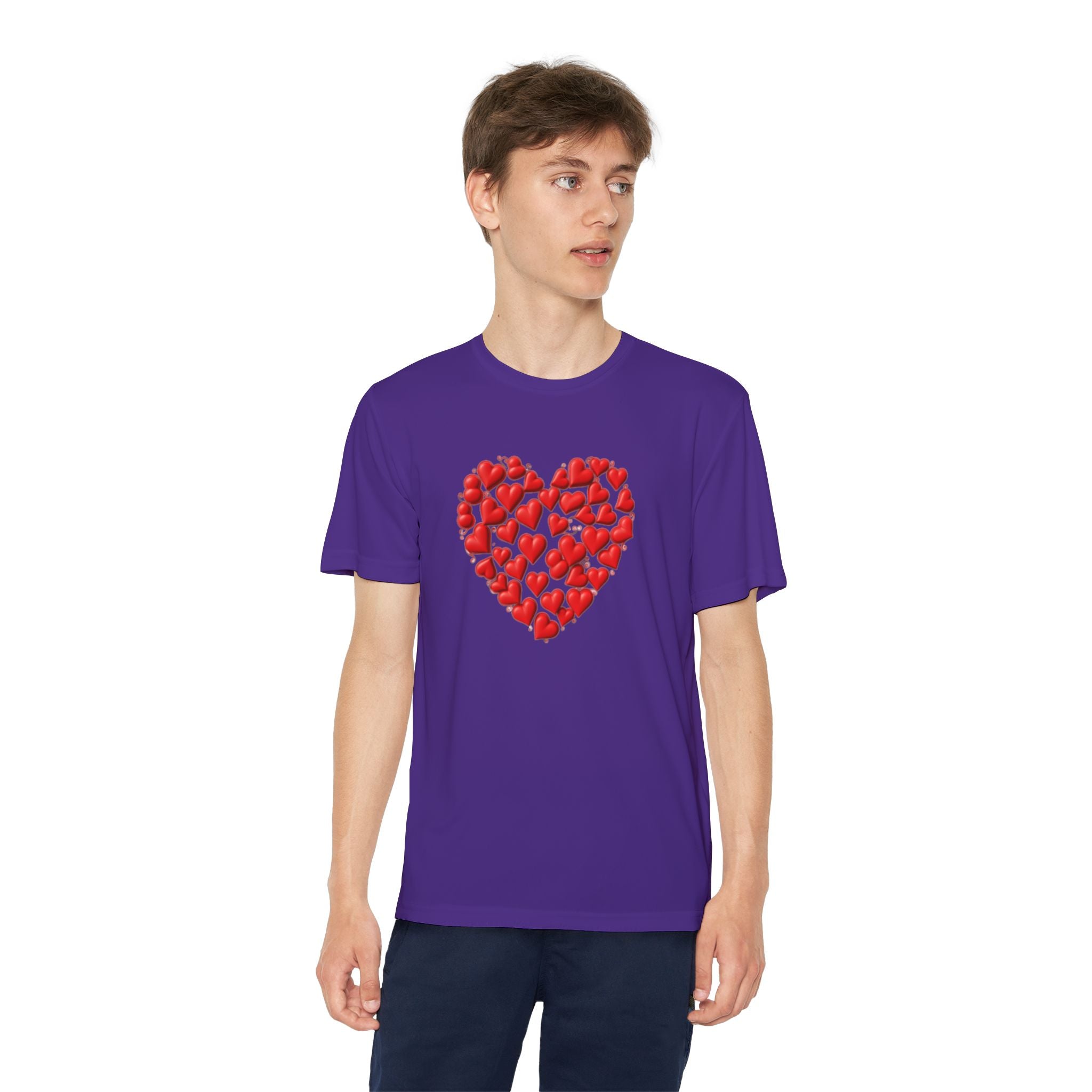 Heart Youth T-Shirt Sports Graphic Tee, Cool Athletic Shirt for Kids, Perfect for Sports Events, Team Spirit