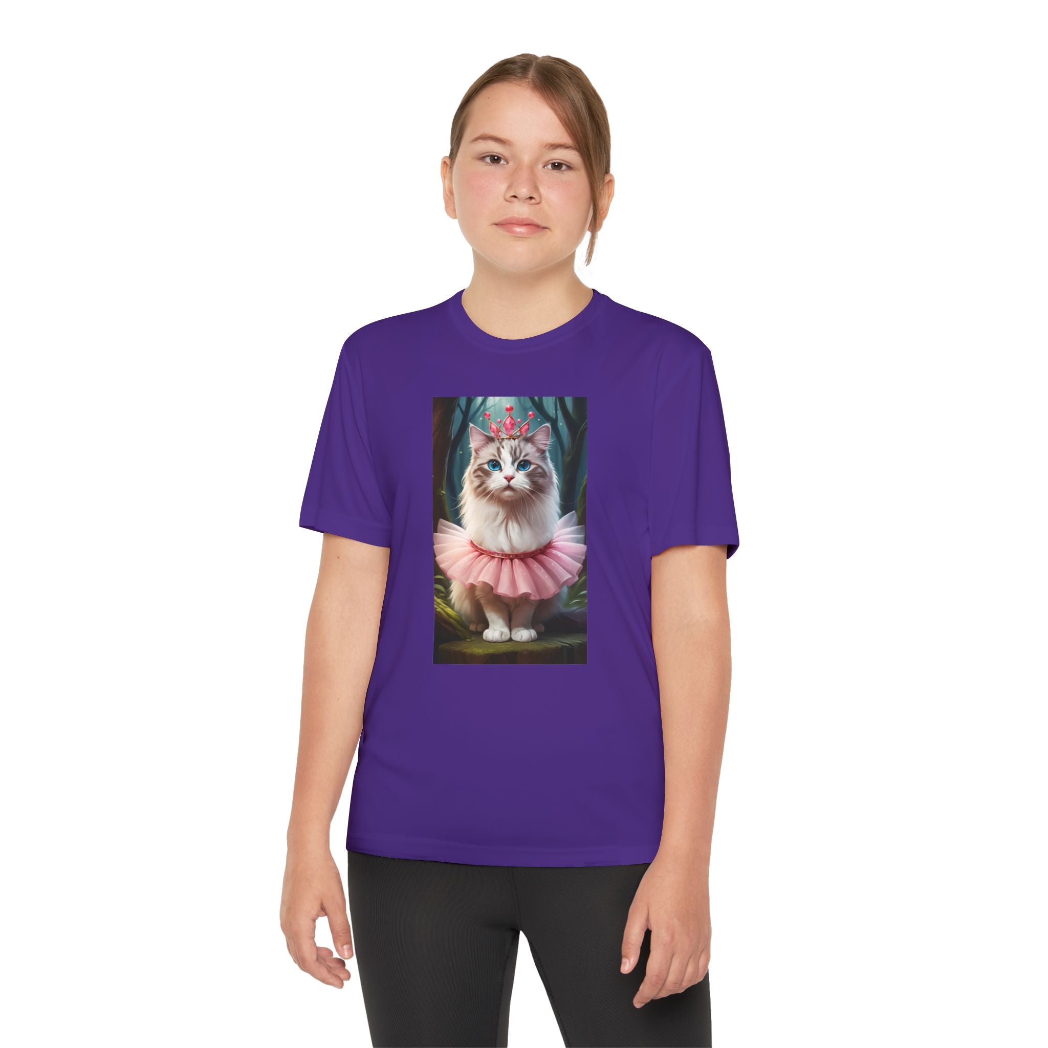 Graphic Tee, Cute Cartoon Kitten, Kids Animal Lover Shirt, Kitty Princess Design, Youth Tee for Girls and Boys, Funny Cat Shirt, Gift for