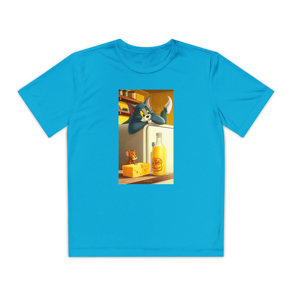 Youth Competitor Tee with Tom And Jerry design, Cartoon Graphic Kid's T-Shirt, Kids Tee, Children's Clothing, Funny Tee for Boys and Girls