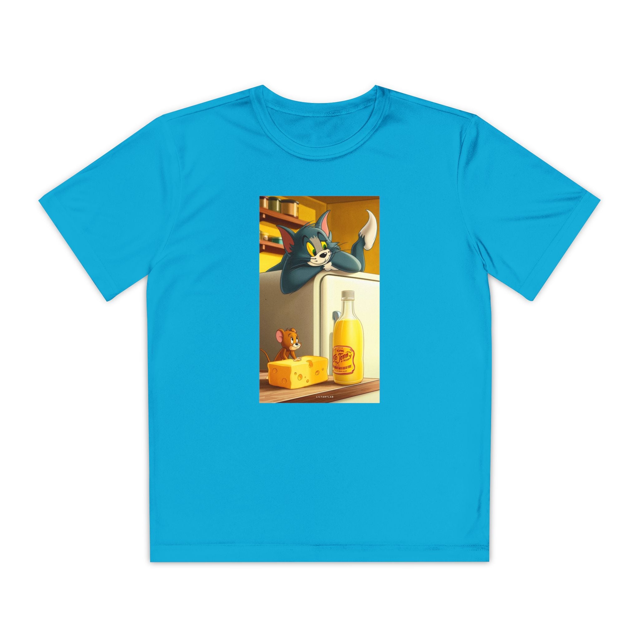 Youth Competitor Tee with Tom And Jerry design, Cartoon Graphic Kid's T-Shirt, Kids Tee, Children's Clothing, Funny Tee for Boys and Girls