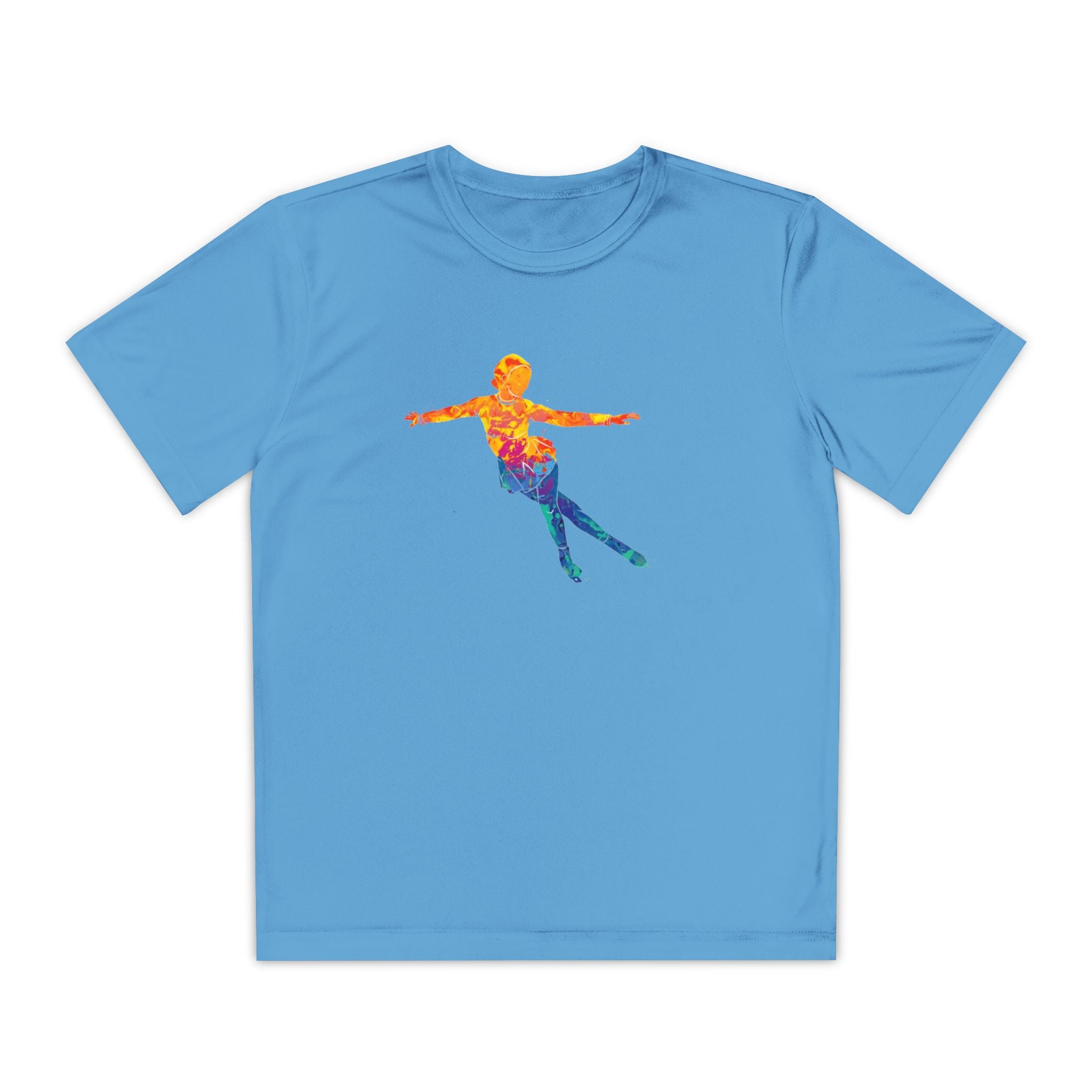 Ice Skating Youth Sports Graphic Tee, Cool Athletic Shirt for Kids, Perfect for Sports Events, Team Spirit, Birthday Gift, Summer Activities