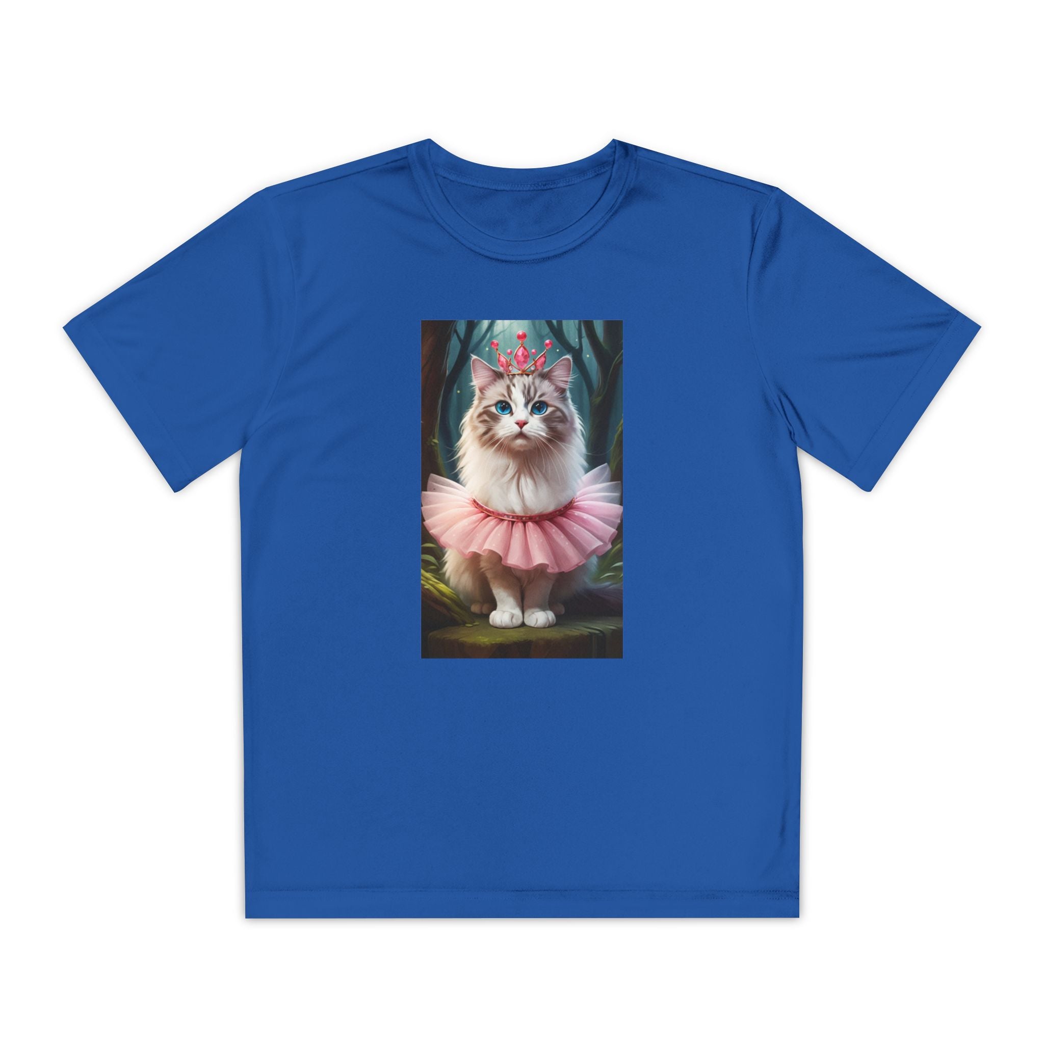 Graphic Tee, Cute Cartoon Kitten, Kids Animal Lover Shirt, Kitty Princess Design, Youth Tee for Girls and Boys, Funny Cat Shirt, Gift for