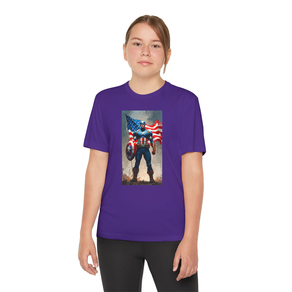 Captain America Superhero Marvel Patriotic, Kids Graphic T-Shirt, Boys Hero Top, Girls Comic Book Clothing, Birthday