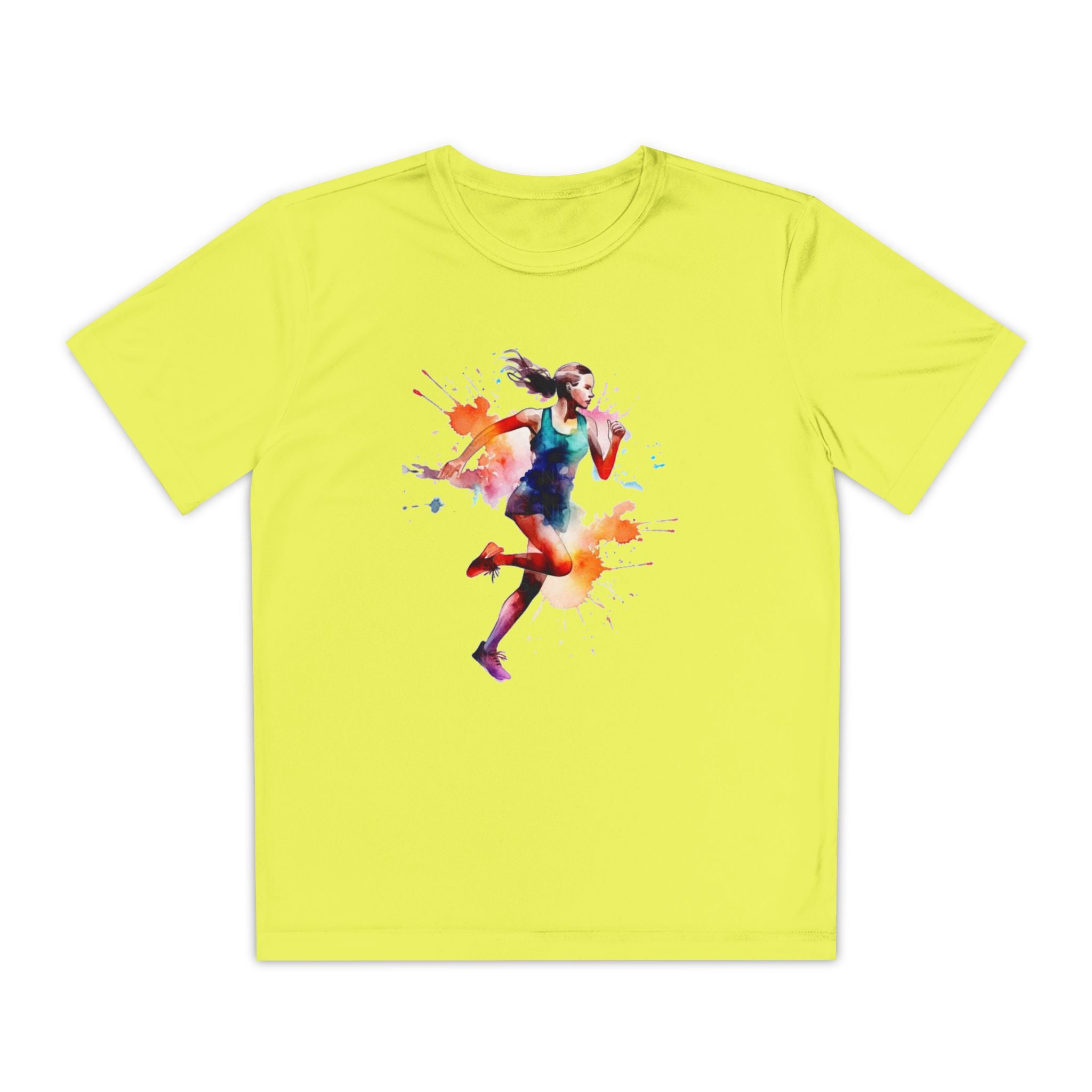 Running Youth T-Shirt Sports Graphic Tee, Cool Athletic Shirt for Kids, Perfect for Sports Events, Team Spirit