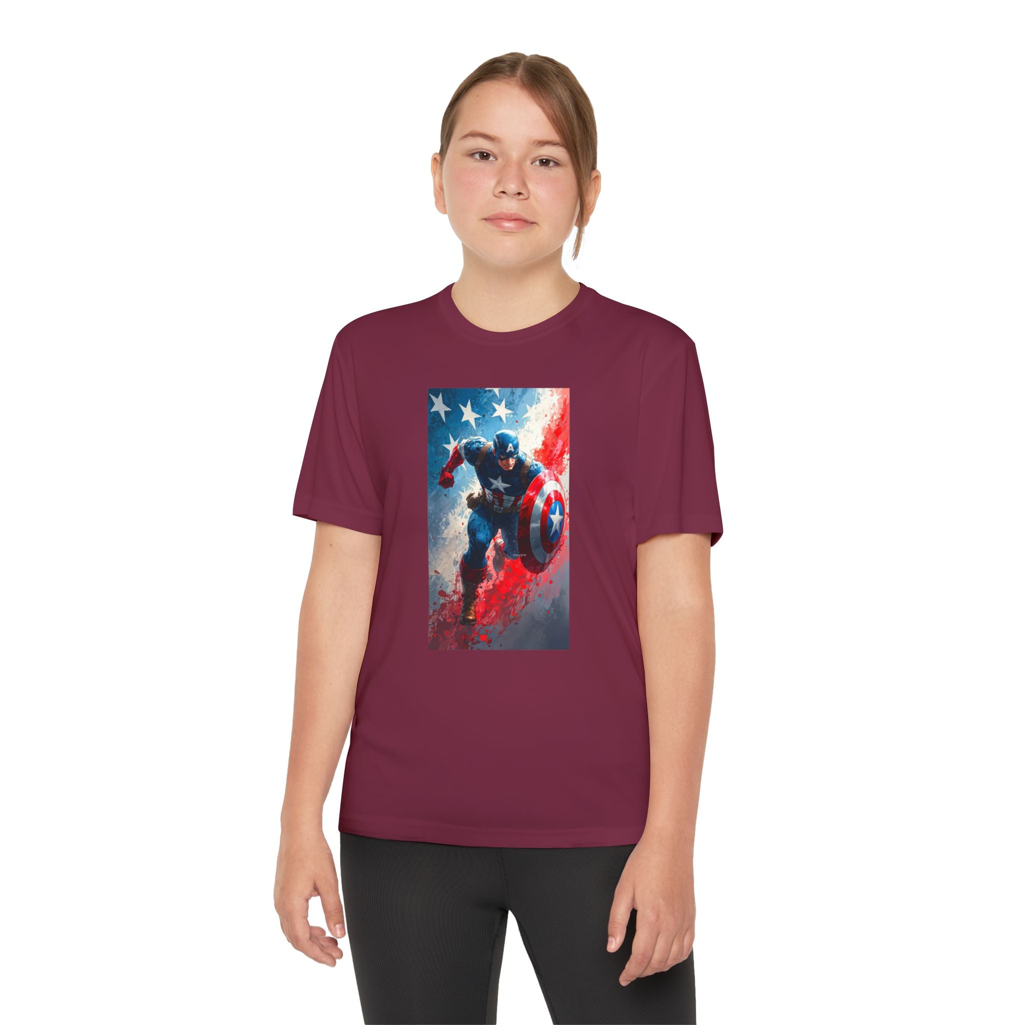 Captain America Superhero Marvel Patriotic, Kids Graphic T-Shirt, Boys Hero Top, Girls Comic Book Clothing, Birthday
