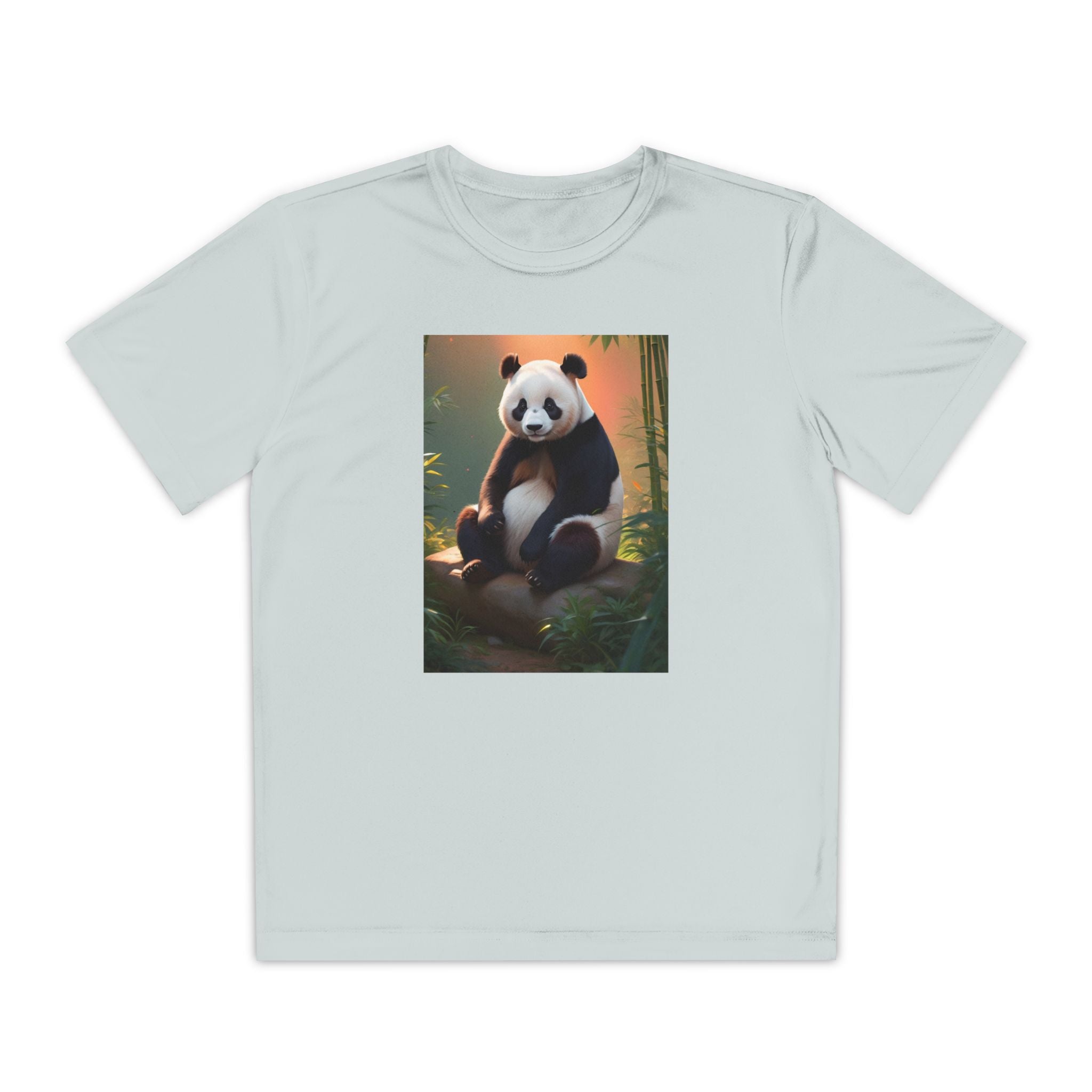 Panda Youth Tee Shirt, Kids Animal Graphic Top, Cute Black and White Tee, Children's Zoo Theme Shirt, Bamboo Bear Shirt, Kid's Nature Gift