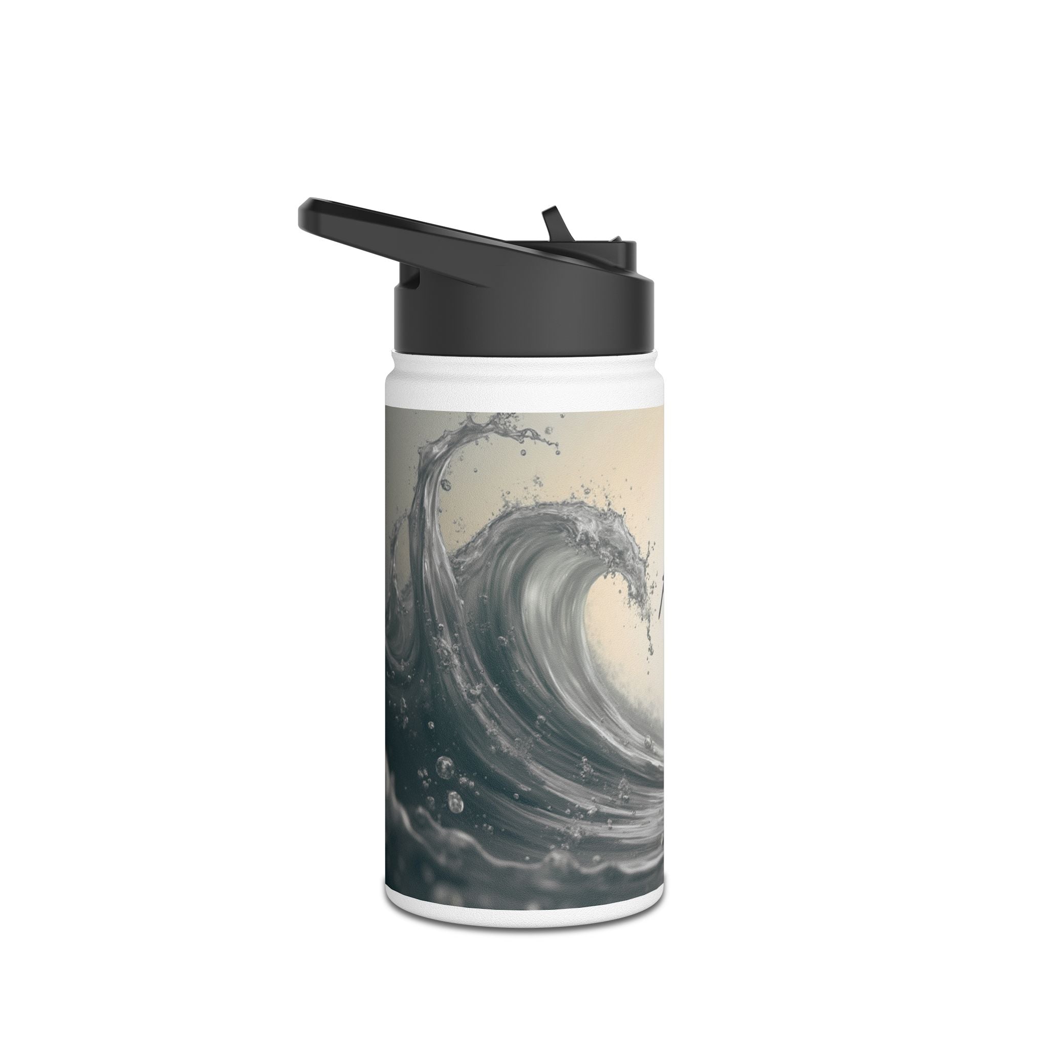 Aqua Wave Stainless Steel Water Bottle, Hydration Gift, Outdoor Adventure, Beach Vibes, Eco-Friendly, Travel Companion