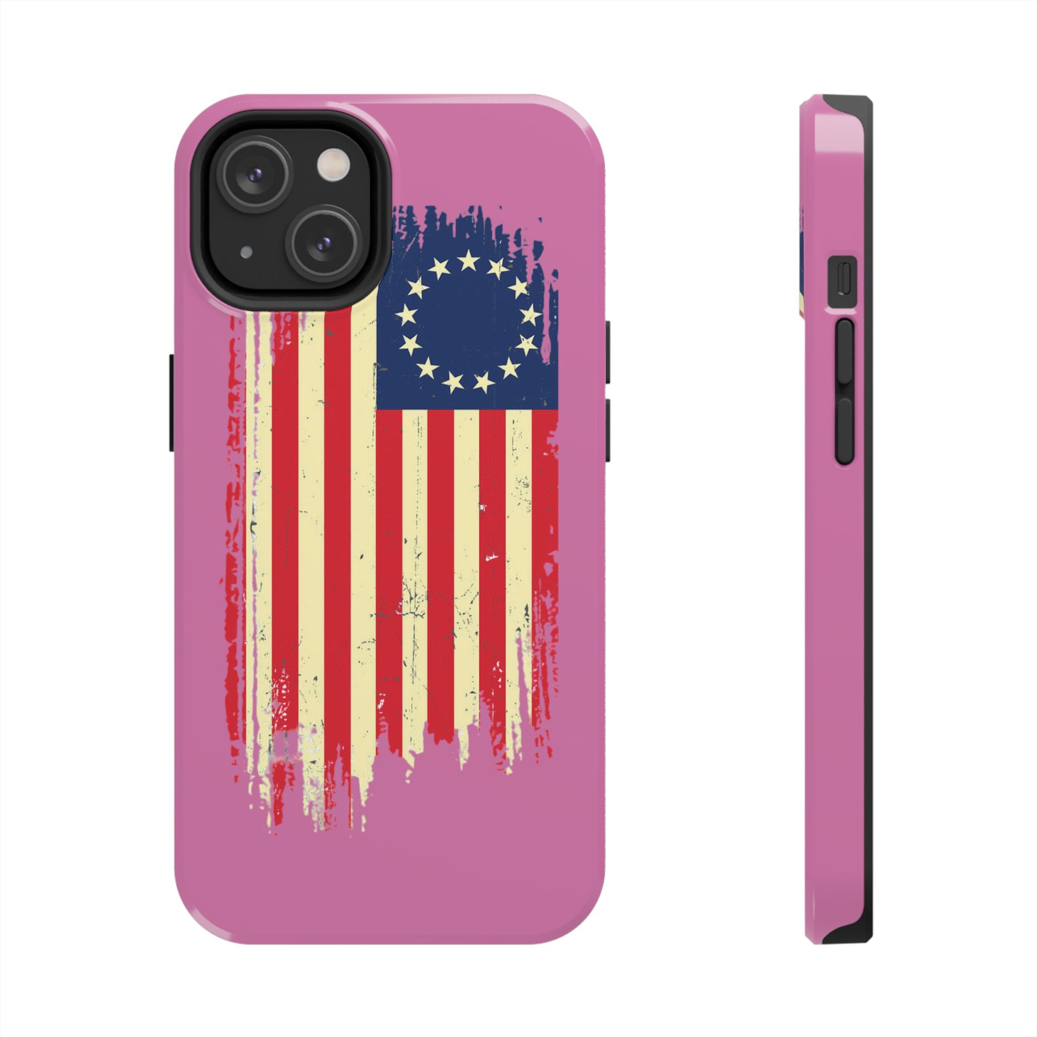 Patriotic Phone Cases with Vintage Flag Design, Tough Case for Independence Day, Memorial Day, 4th of July, Gift for Veterans, USA Pride