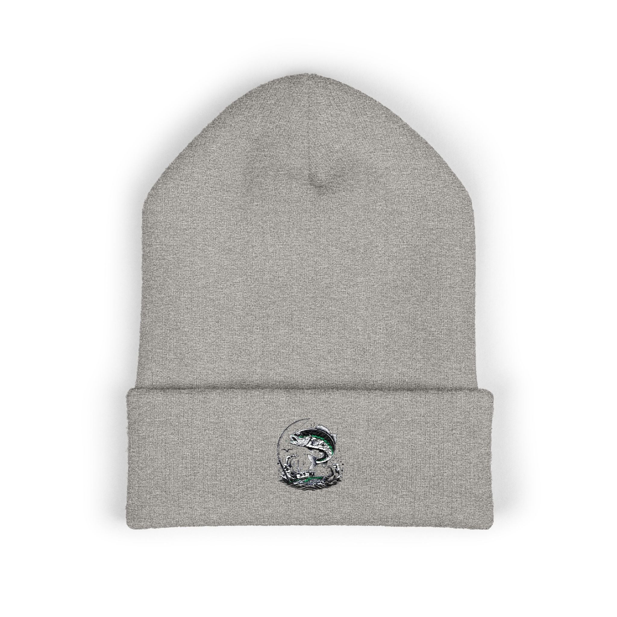 Beanie, Fishing Embroidered Winter Hat, Fisherman Beanie, Outdoor Sports Cap, Knit Beanie, Angler Gift, Fishing Trip Apparel