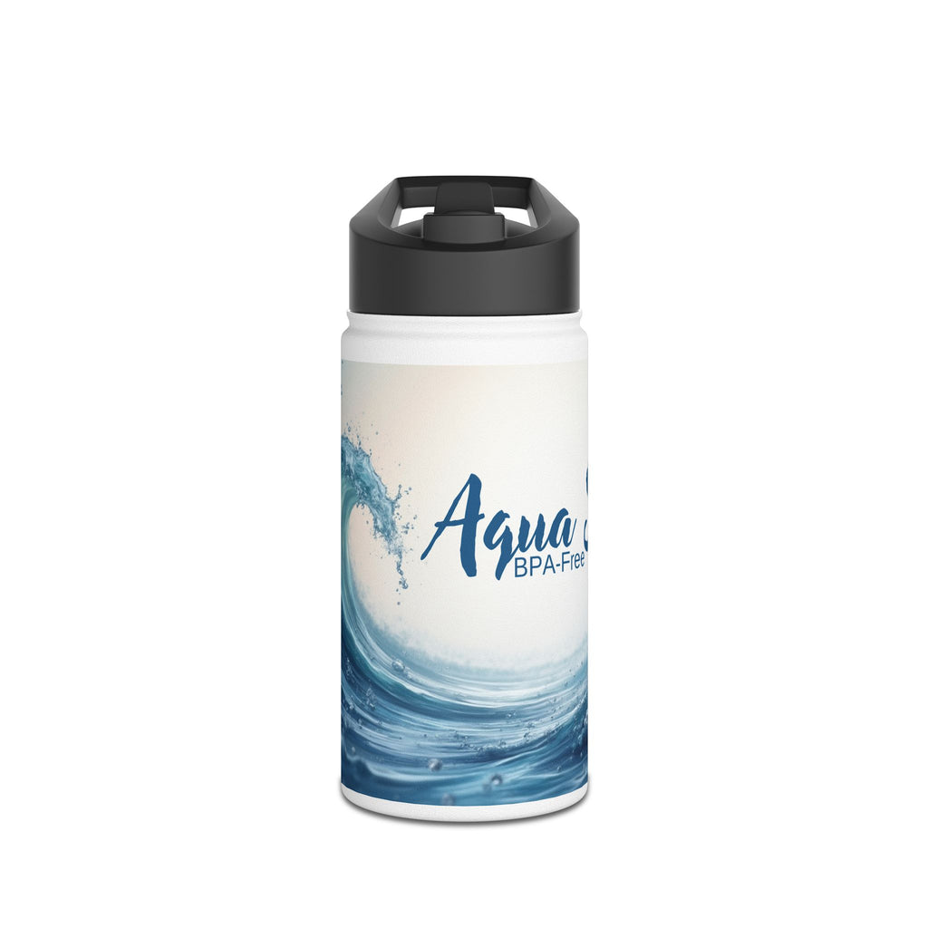 Aqua Wave Stainless Steel Water Bottle, Hydration Gift, Outdoor Adventure, Beach Vibes, Eco-Friendly, Travel Companion
