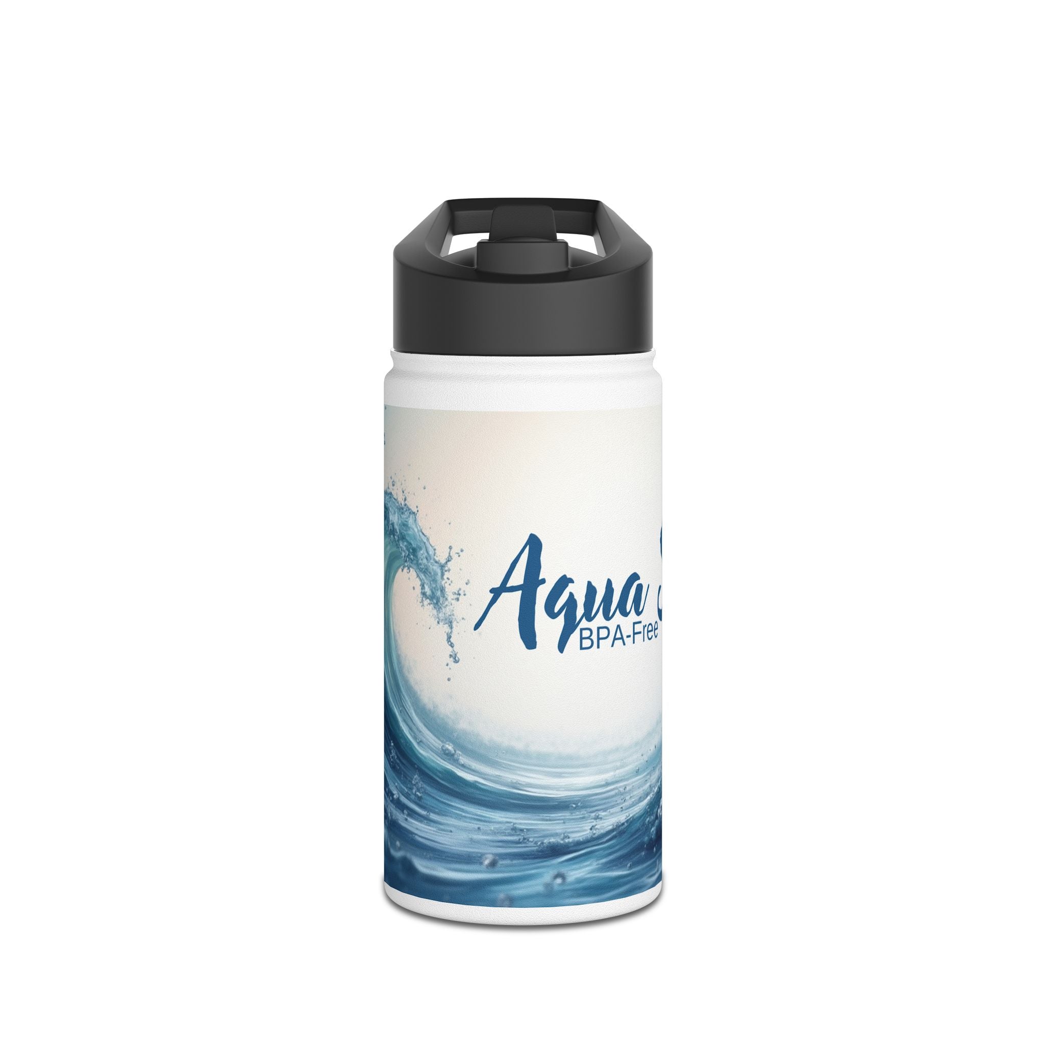 Aqua Wave Stainless Steel Water Bottle, Hydration Gift, Outdoor Adventure, Beach Vibes, Eco-Friendly, Travel Companion